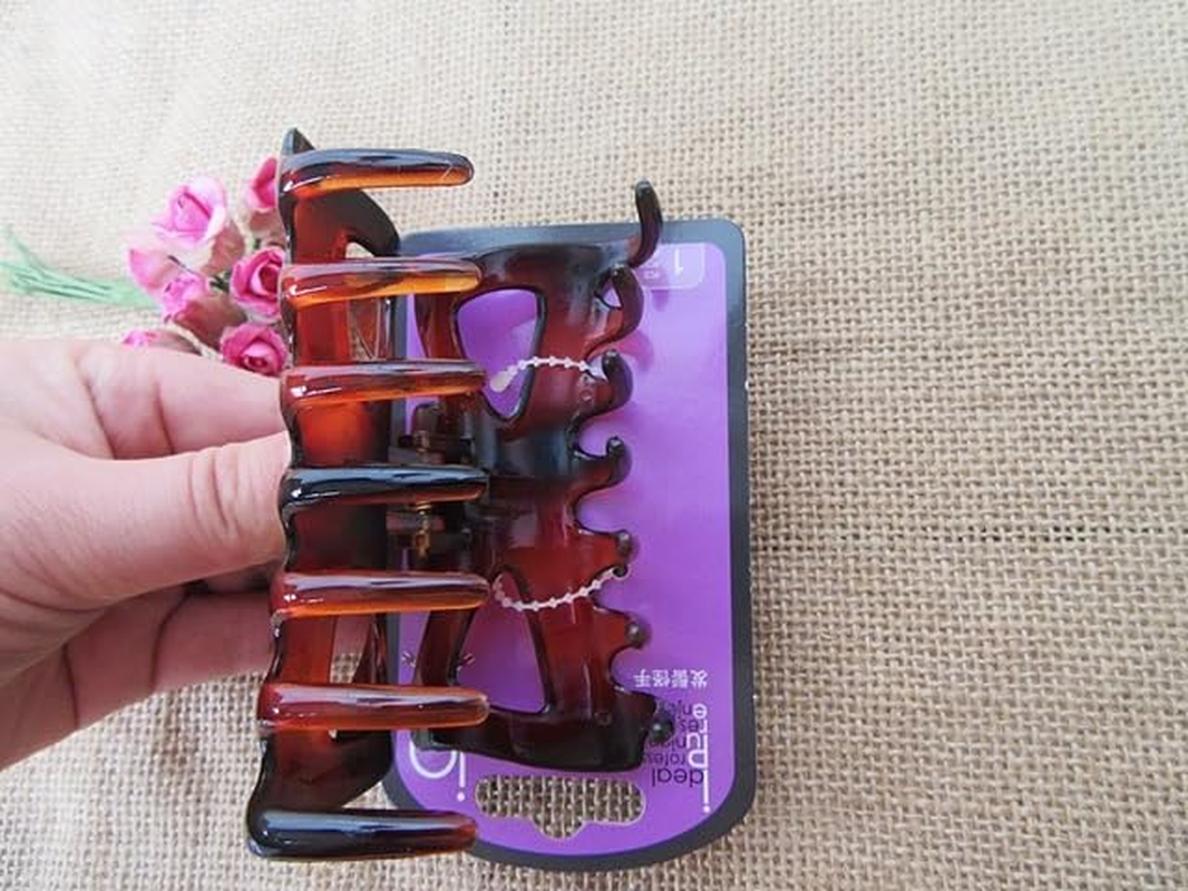 6Pcs Shiny Brown Hair Clips Hair Clamps Hair Accessories image number 1