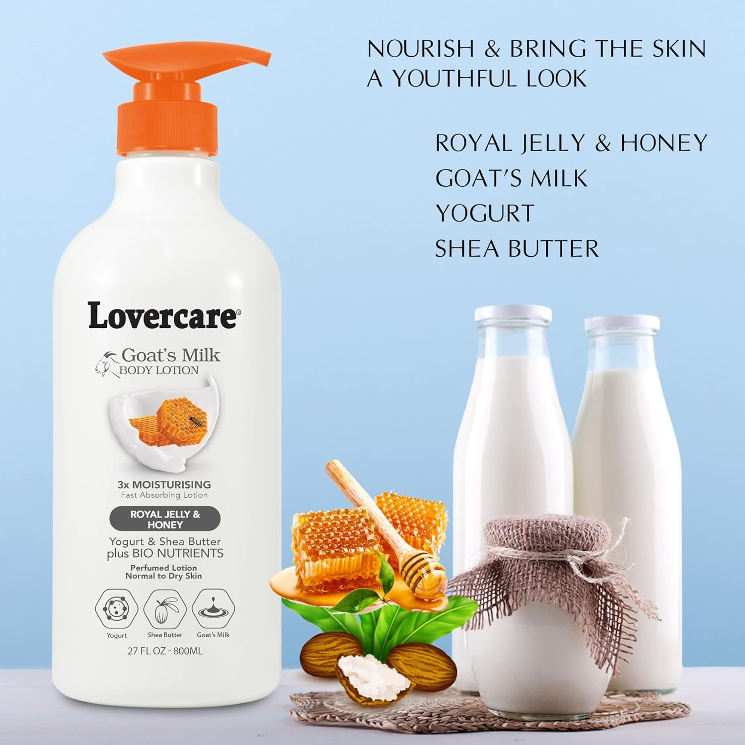 Pack of 2 - Lovercare Goat'S Milk Body Lotion Royal Jelly & Honey 800Ml image number 4