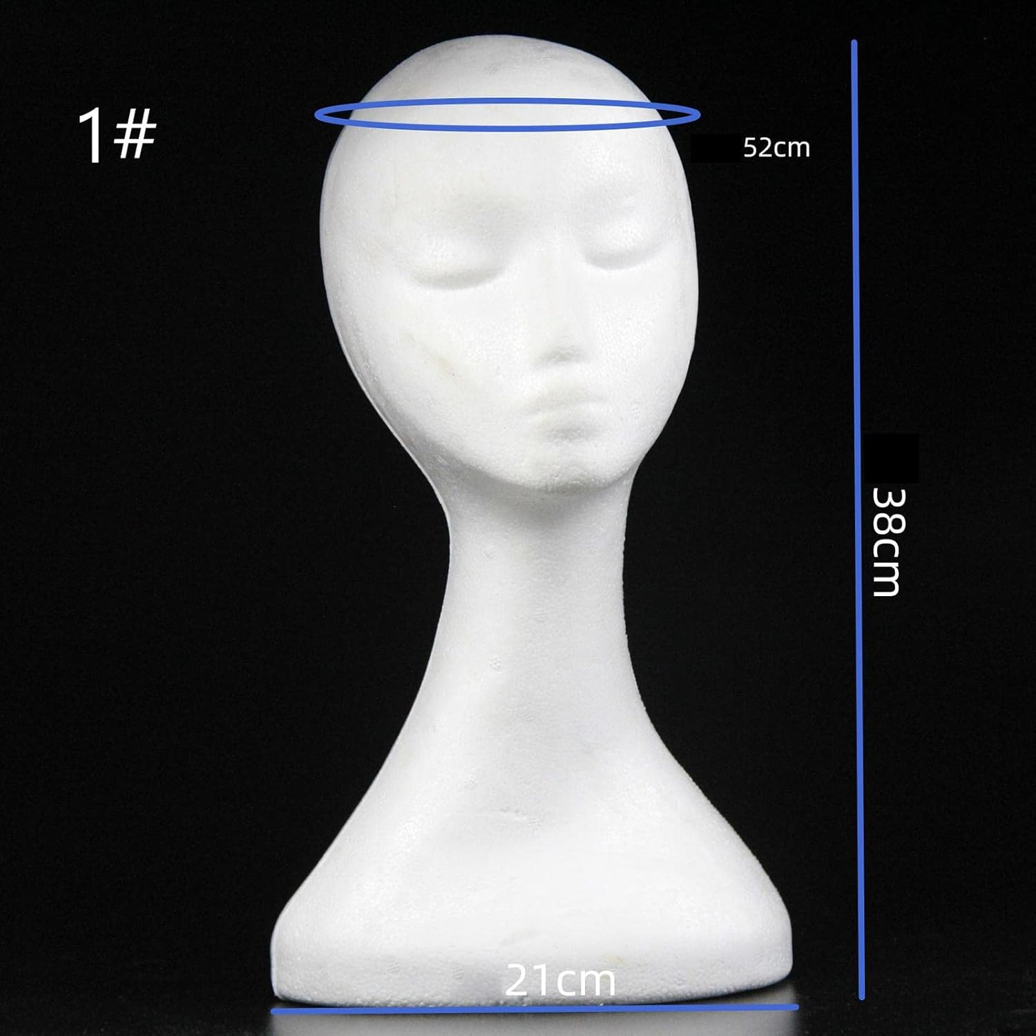 Fashioncha Foam Wig Head, Foam Mannequin Wig Stand, Wig Display Holder, Smooth and Durable, Mannequin Foam Head Display Hair Hat Hairpiece for Home Salon, as Described, Style A