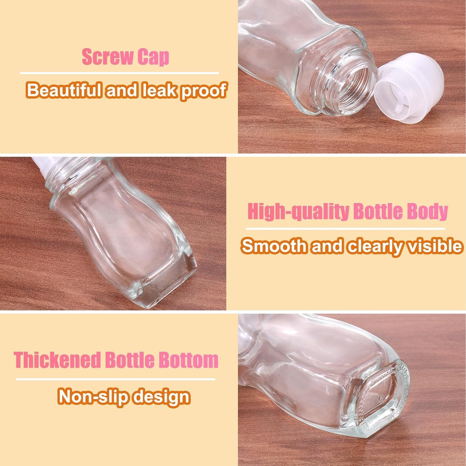 OTXKXBLP 2PCS Glass Empty Roller Bottles with Plastic Roller Ball, Deodorant Roll on Bottles Containers Leak Proof Massage Roller Ball Bottles with Cap for Essential Oils Perfume Cosmetics(30Ml+50Ml) image number 6