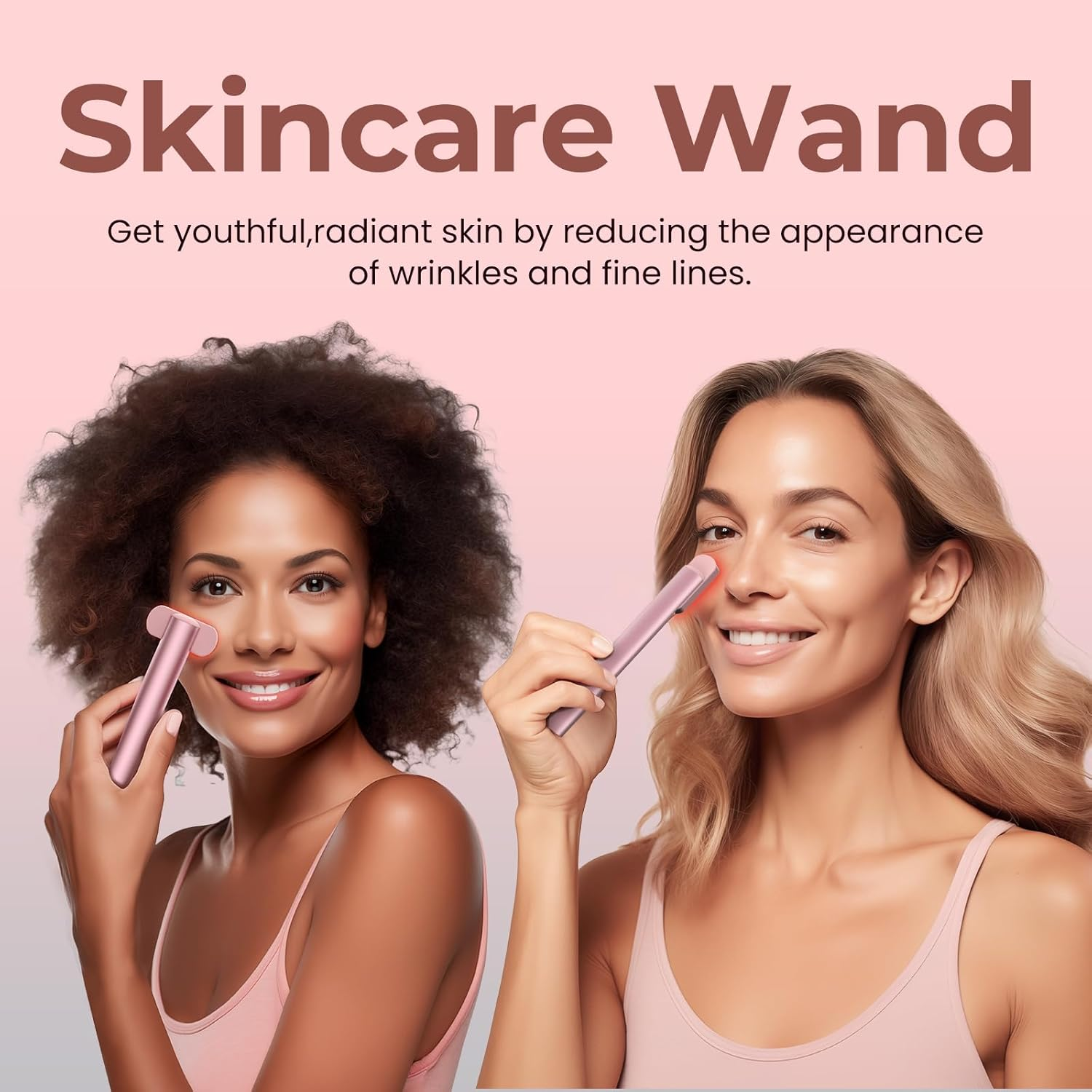 4-In-1 Light-Therapy-Wand,Red Light Therapy for Face and Neck - Microcurrent Facial Device for Anti-Aging - Face & Eye Massager Skincare (2 Colors Led Light) image number 6