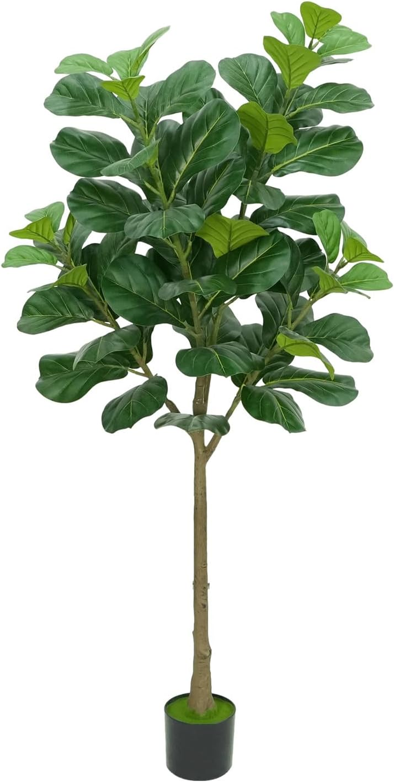 6Ft/180Cm Artificial Fiddle Leaf Fig Tree, Tall Fake Plants for Indoor Outdoor Decor, Fake Fig Leaf Tree with Pot for Home Office Living Room Decor image number 2