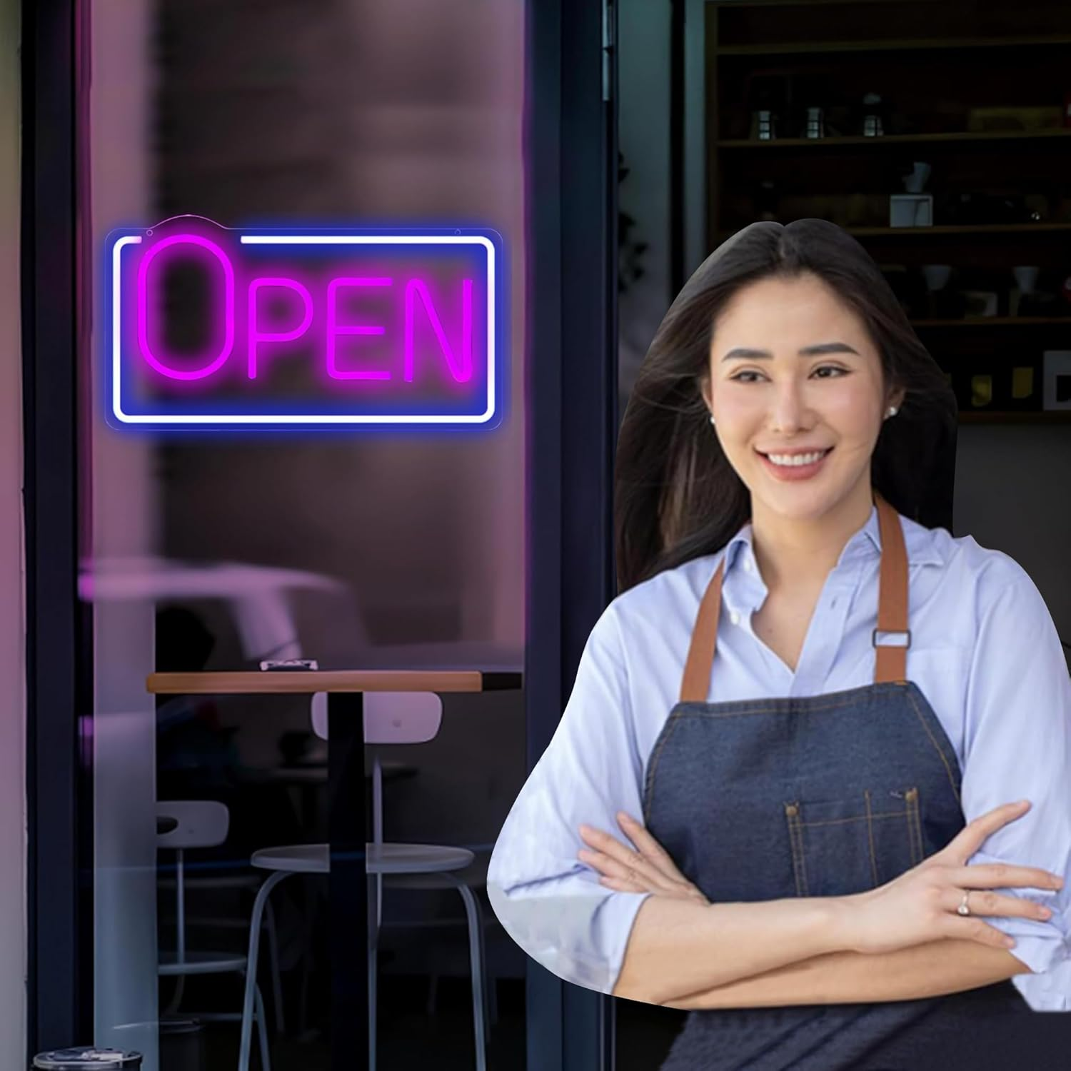 QXMH Open Signs for Business: Bar Open Neon Signs, Dimmable LED Lamp, USB Powered Bright LED with High Visibility 16.5 X 8.2 Inches image number 4