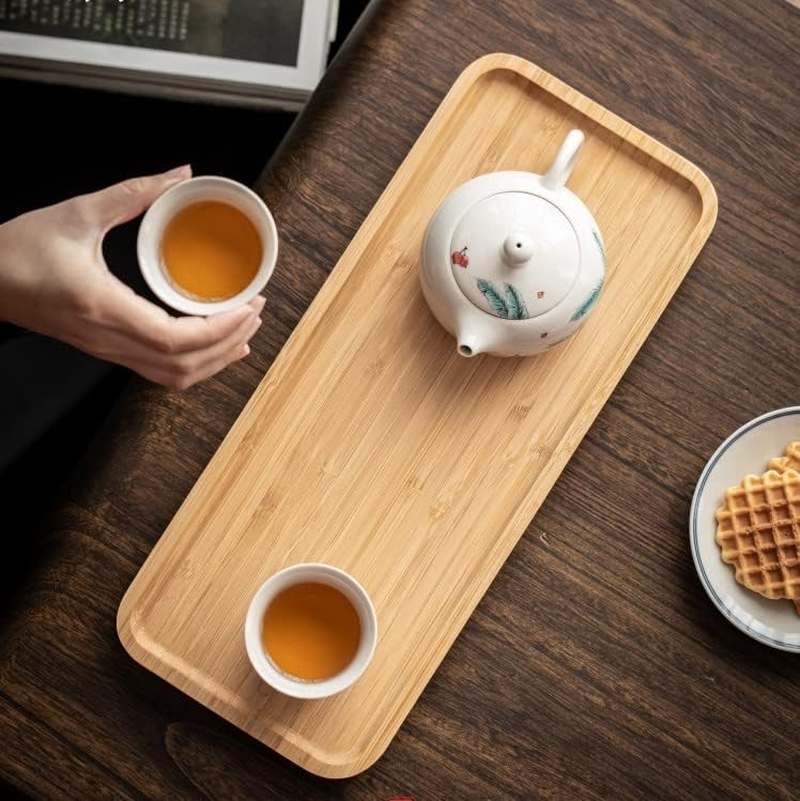 Bamboo Rectangular Vanity Tray, Green, 11.8 X 5.1 X 0.8 Inch, Organizing & Decorating image number 4