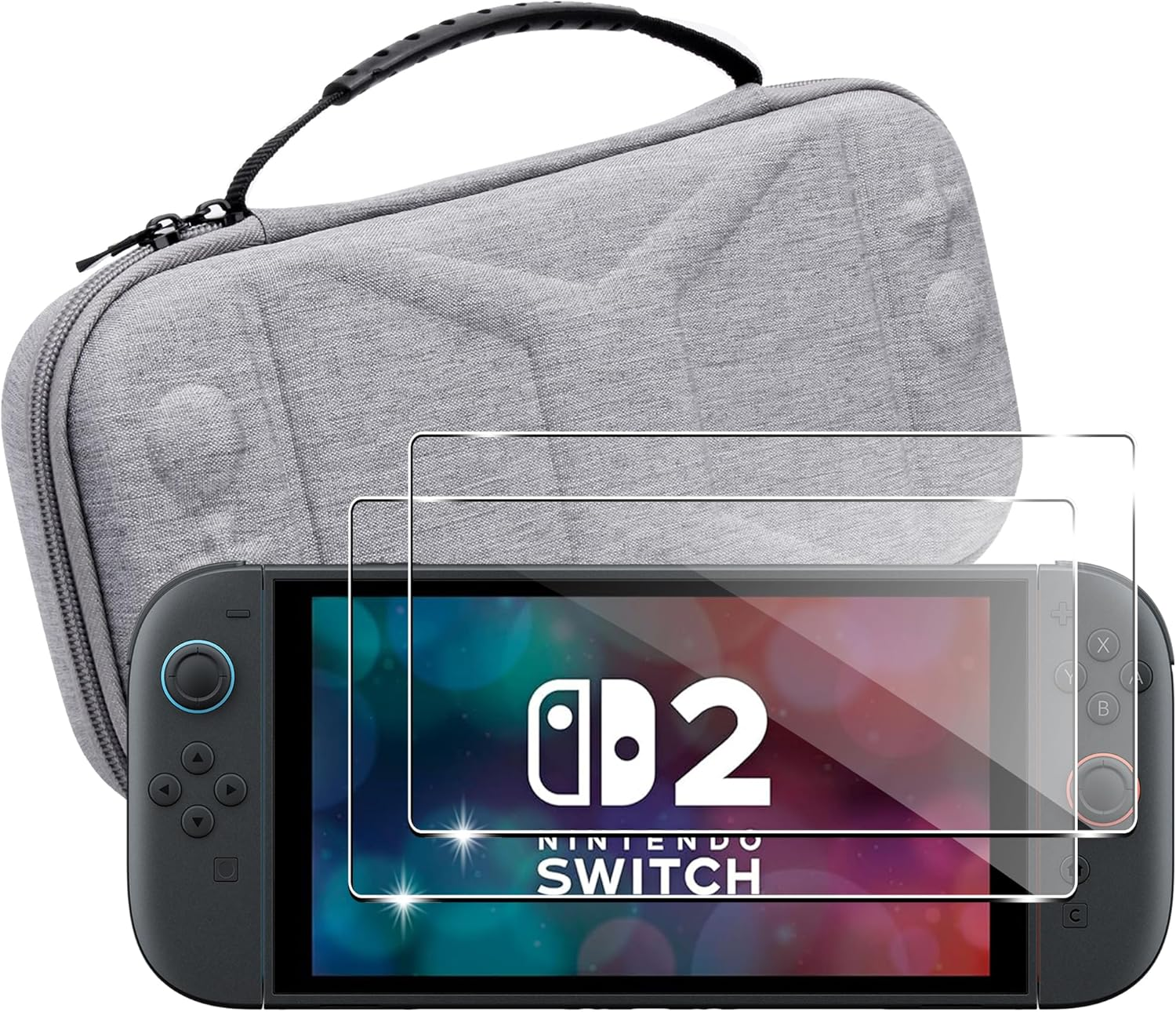 Lemxiee Case for Nintendo Switch 2 Accessories + [Pack of 2] Screen Protector for Nintendo Switch 2 Tempered Glass, Hard Carry Case for Switch 2 (2025) Case image number 1