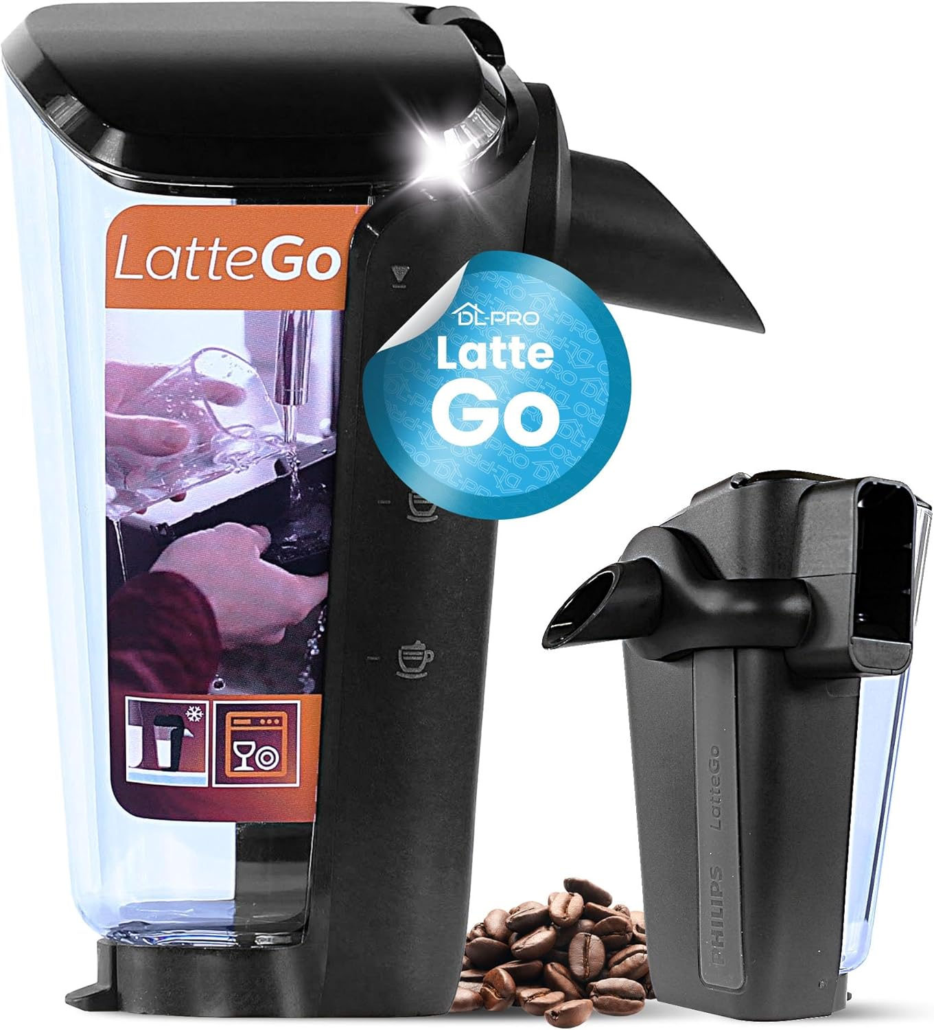 Dl-Pro Milk Container with Lid C Version Milk Carafe for Lattego Fully Automatic Coffee Machine 3200 4300 5000 5400 Series EP2030 to EP5934 for Philips CP1199 Replaces 421945100771 421944083391 image number 1