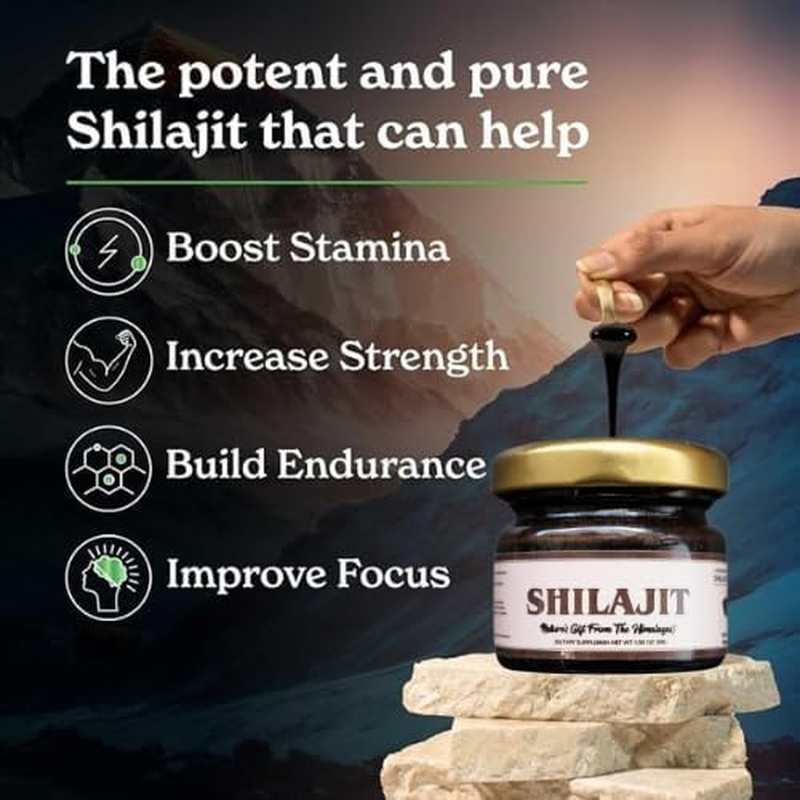 Pure Himalayan Shilajit Resin| Natural Gold Grade Dietary Supplement for Men & Women| Boosts Metabolism & Promotes Vitality|85+ Trace Minerals, Rich in Fulvic Acid (30 G (Pack of 1)) image number 1