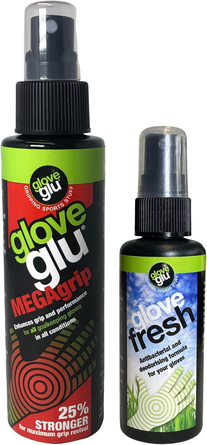 Gloveglu Men'S Mega and Fresh Bundle Football Goalkeeping Grip Enhancer Megagrip and Glovefresh Pack, Black, One Size image number 2