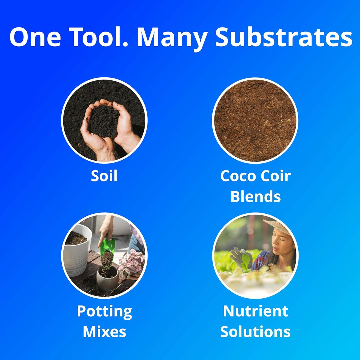 Bluelab METPULSE Pulse Meter Water 3-In-1 Moisture/Nutrient (Tds)/Temperature Test Kit for Garden Soil, Coco, and Solution, Ester for Hydroponic System and Indoor Plant Grow, Clear image number 3