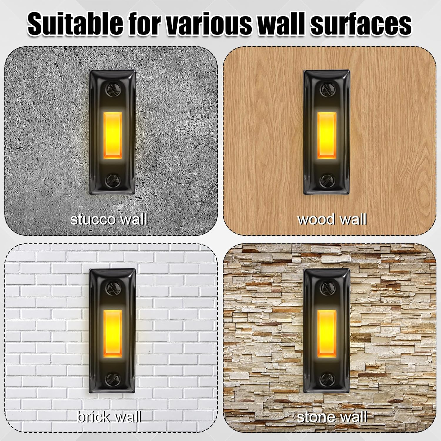 Lighted Doorbell Push Button, Metal Door Bell Button Wired with Screws Wall Mounted Doorbell Switch Door Chime Button Doorbell Button Replacement for Most Doorbell Door Chime (Yellow Light) image number 5