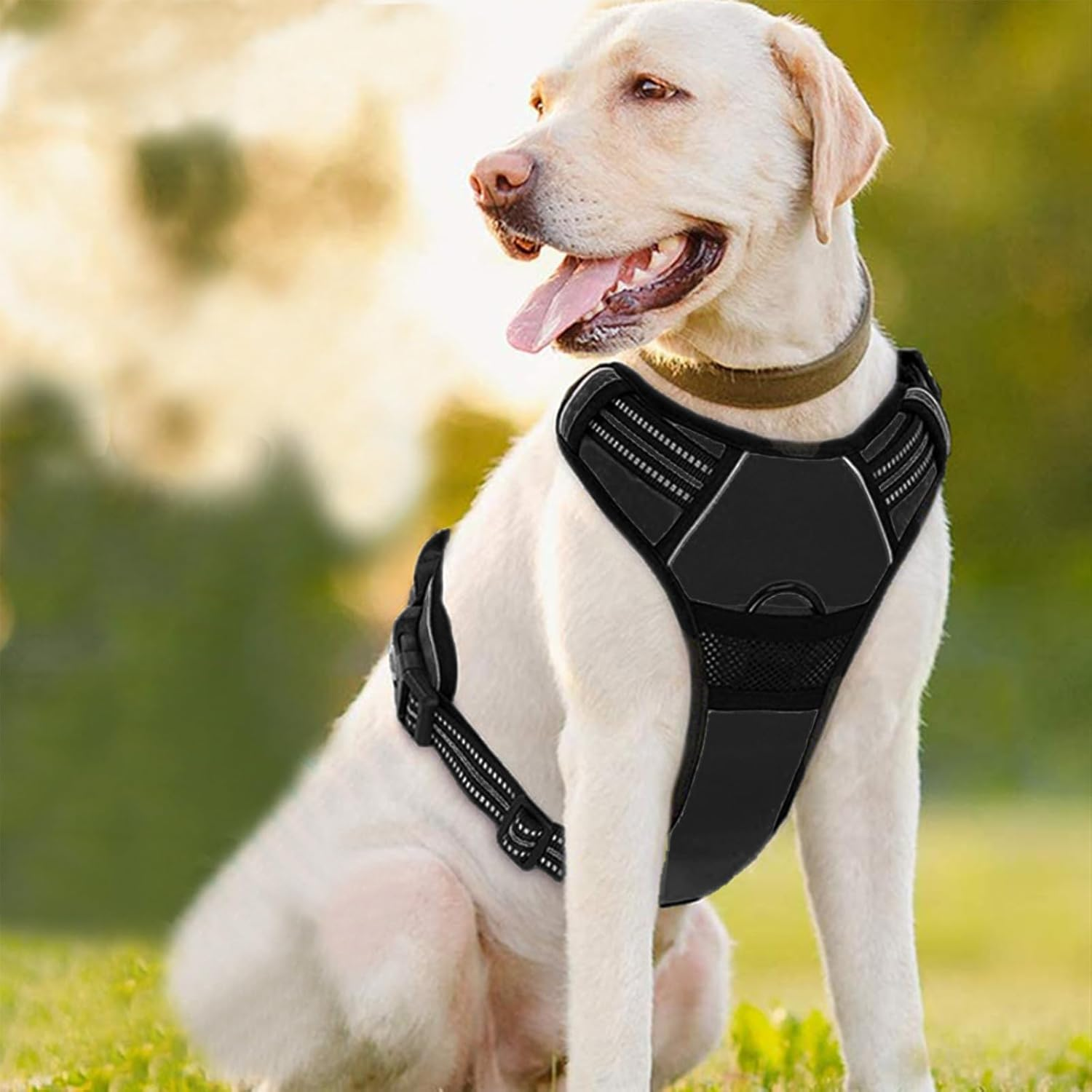 Reflective No-Choke Harness Reflective Adjustable Dog Harness Adjustable Soft Padded Pet Vest Harness Easy Control Dog Harness Big Dog Harness No Pull Dog Harness Front Clip Dog Vest Harness image number 5