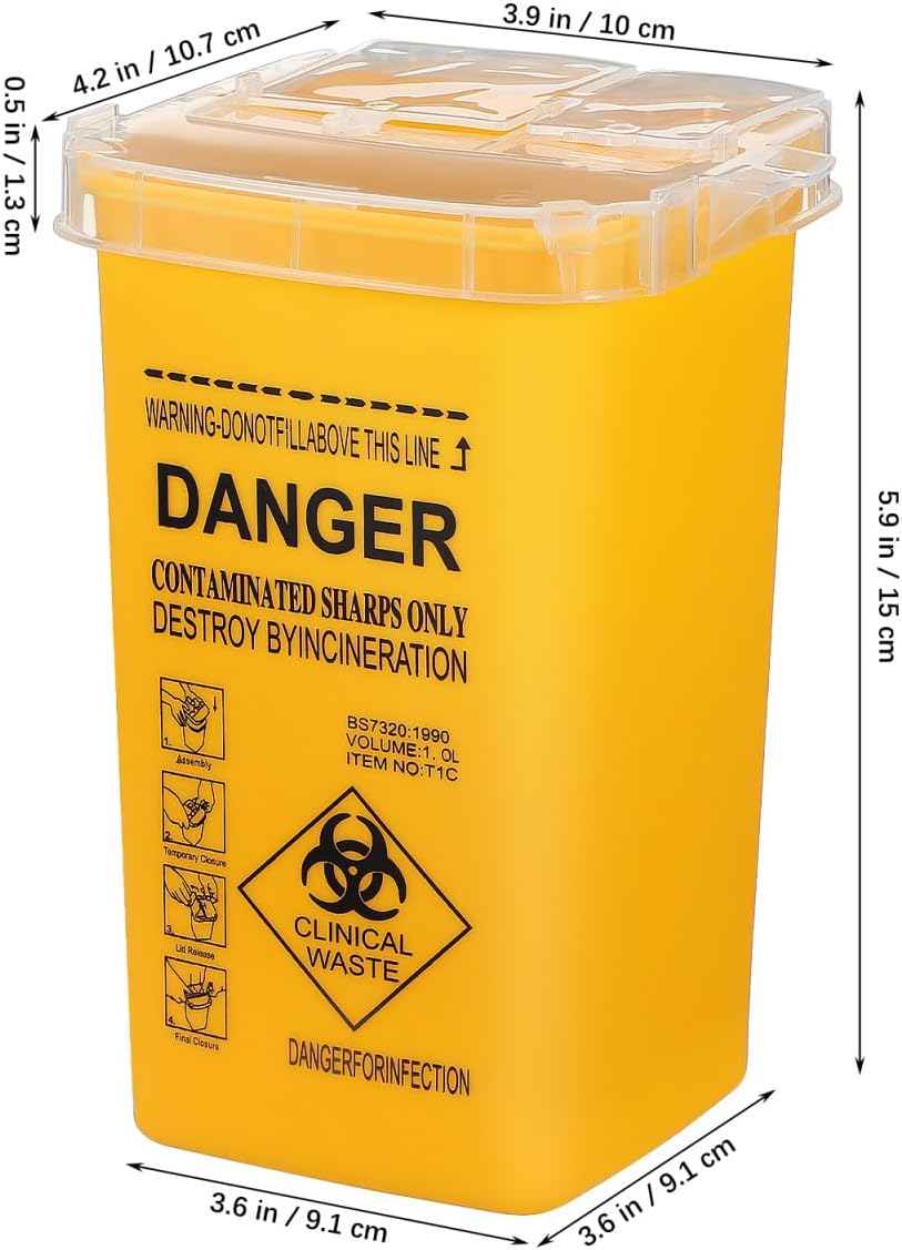 NOLITOY Disposal Bucket Sharps Container Large Capacity Container Sharps Container with Lid image number 2