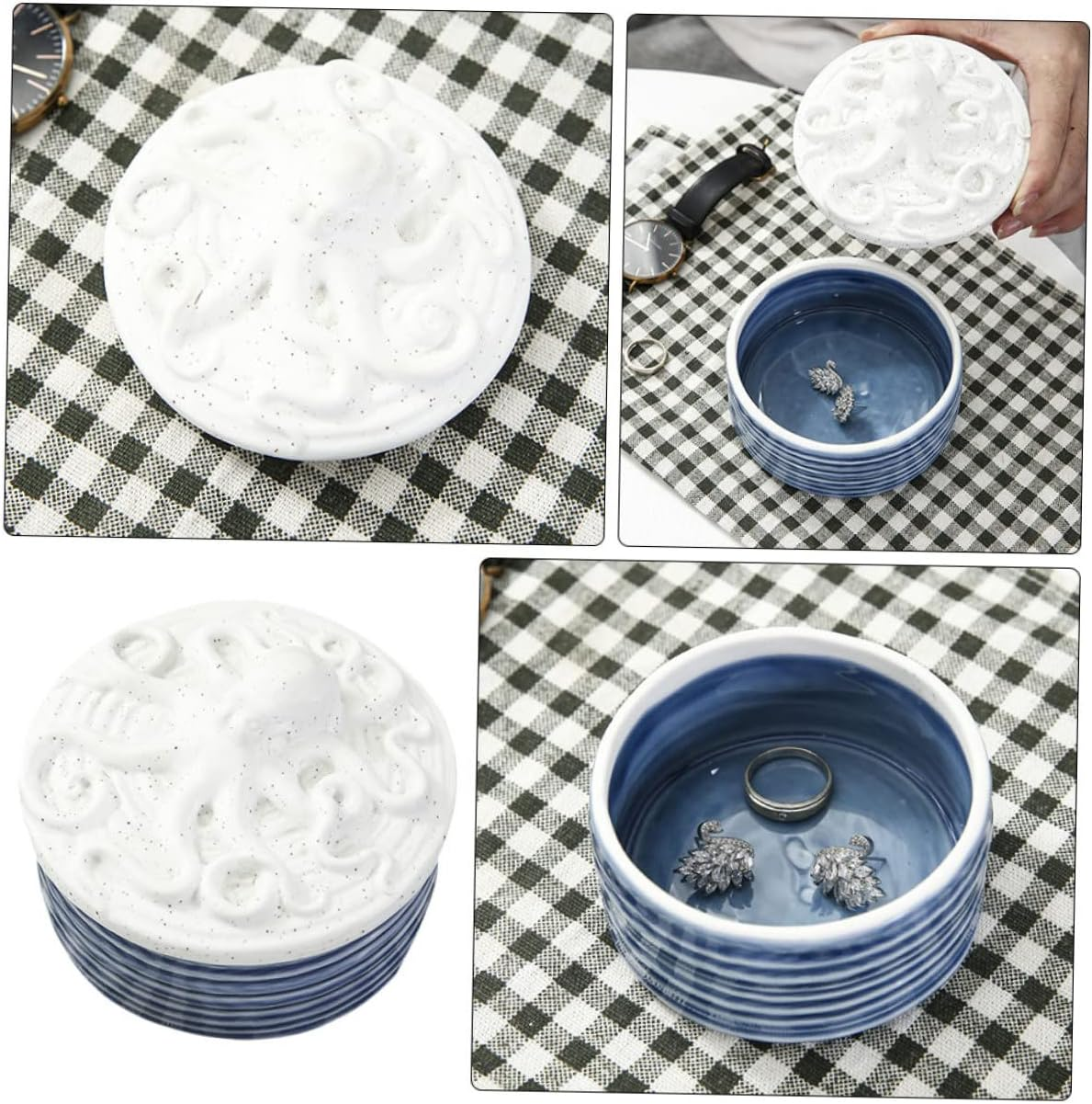 LABRIMP Nordic Style Ceramic Storage Jar Food Storage Jar Lid for Home Kitchen Bar image number 1