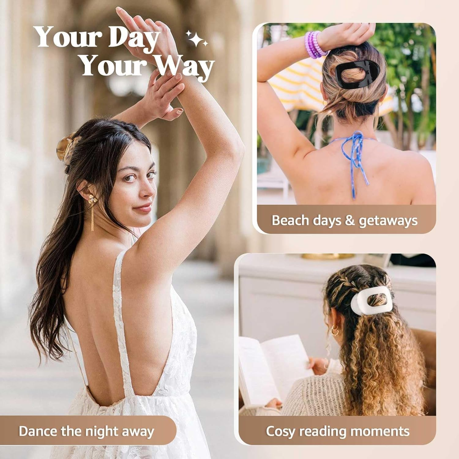 Tumurup Flat Hair Clips for Women &ndash; 5 Pack Large Hair Claw Clips for Thick & Thin Hair, Strong Hold Noslip Grip for All Hair Textures Accessories Women and Girls, Leopard Print image number 6