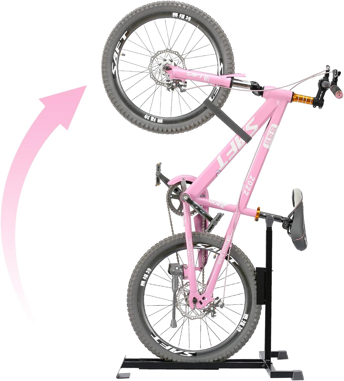PHUNAYA Bike Stand,Vertical Bike Rack for Indoor Bike Storage,Upright Bicycle Stand Floor.Heavy Duty Bike Holder with PVC Coating.Suit 24"-29" Mtb,Hybrid and Road Bike,Patent Application.
