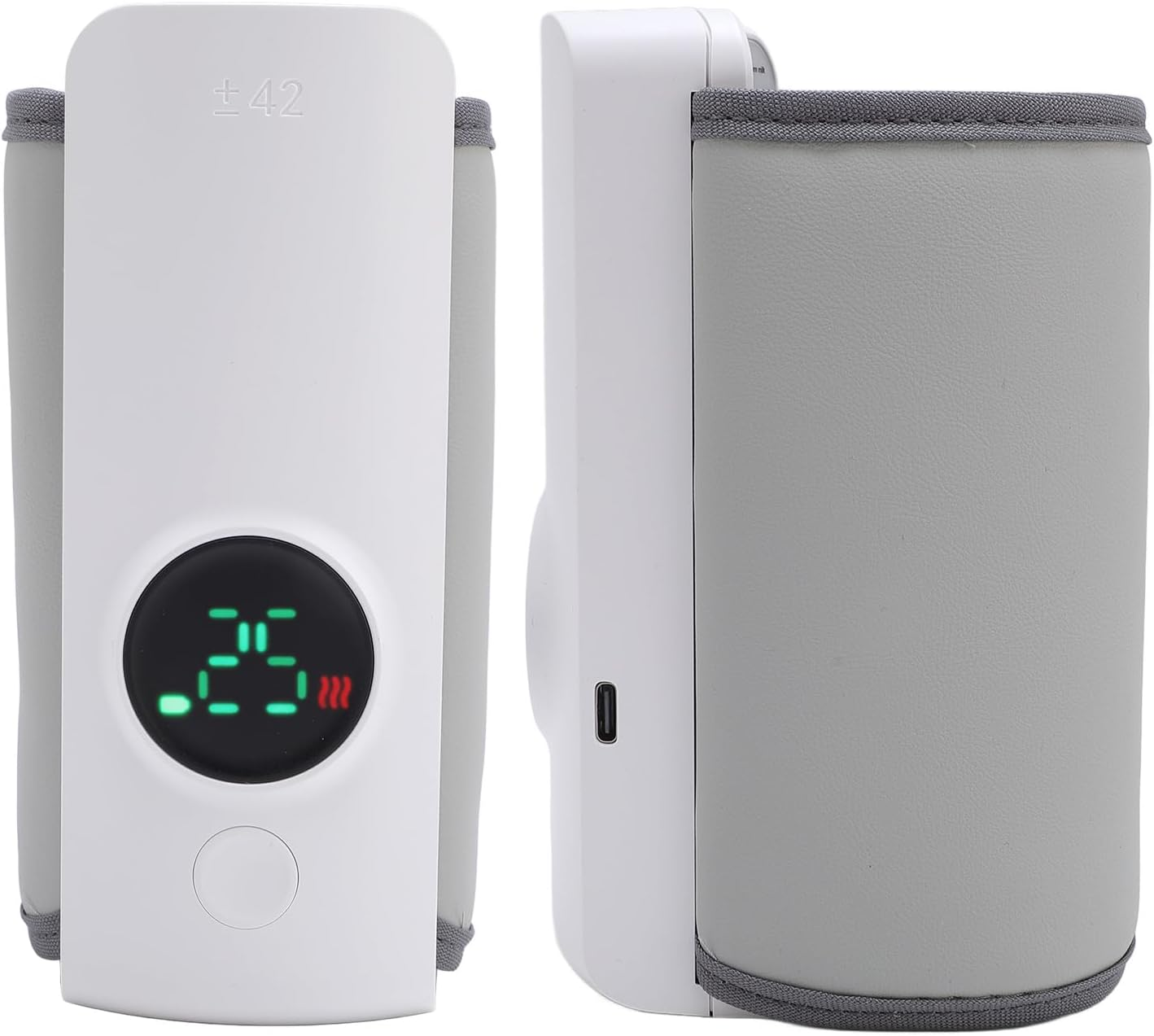 Bottle Warmer, 6 Temperature Gears Fast Heating USB Rechargeable Portable Baby Bottle Warmer with Digital Display, Insulated Sleeve for Breastmilk and Formula image number 5