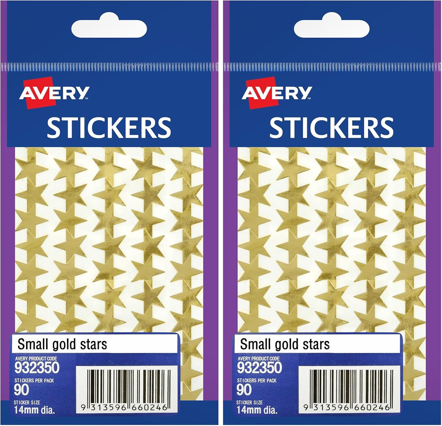Avery Gold Star Stickers, Gold, 14 Mm, 90 Labels (932350) image number 1