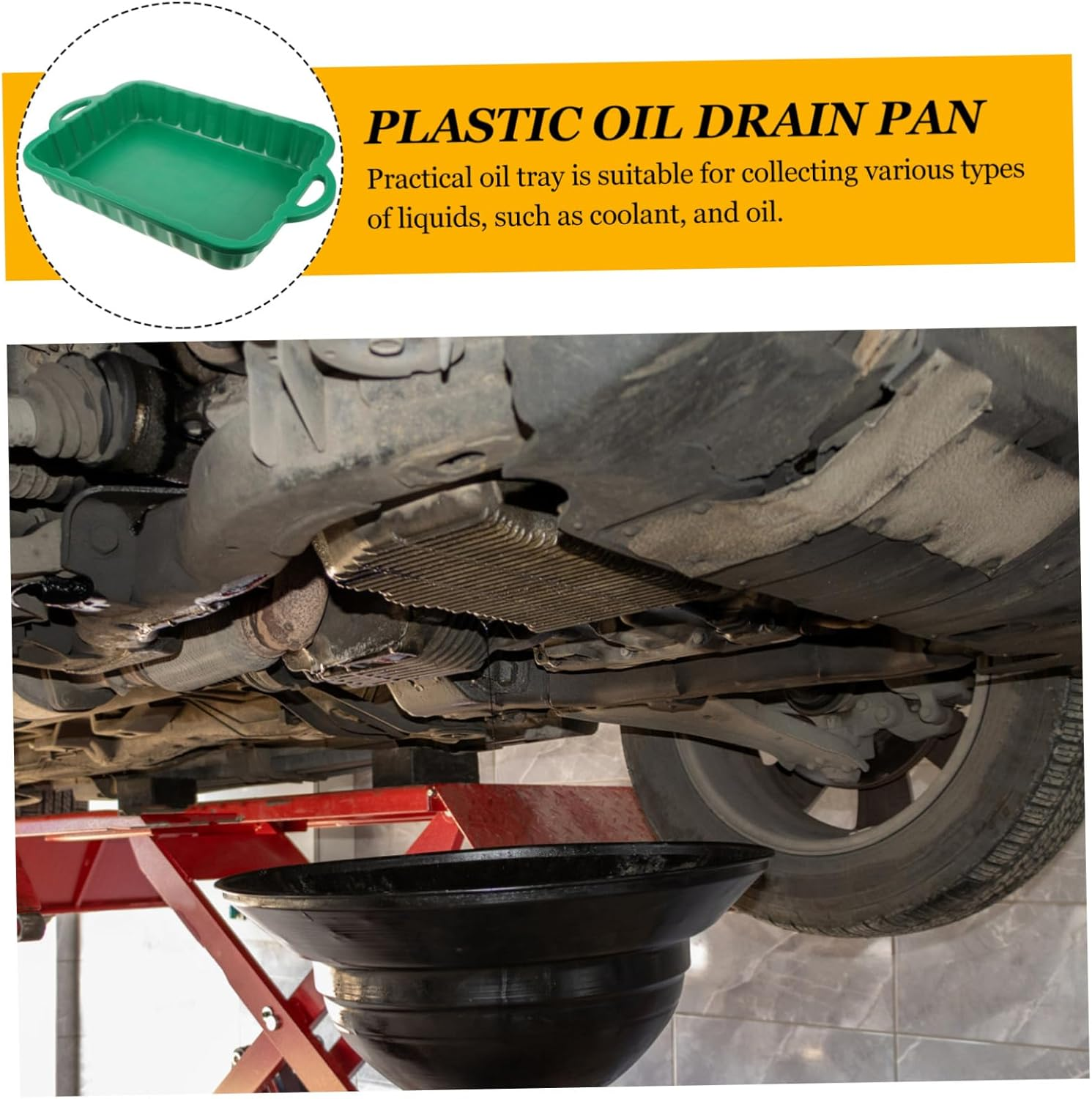 BESTYASH Thickened Plastic Oil Drain Pan and Waste Engine Collector, Large Capacity Drip and Storage Pan for Car Maintenance and Repair, Sturdy Engine Fluid Tray Suitable for Garage Use image number 1