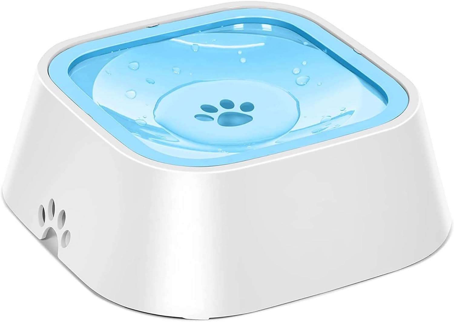 Dog Water Bowl No Spill, PRENDIEEN 1L/35Oz Large Capacity Dog Water Bowl Dispenser Non Slip No Splash Dog Water Bowl Pet Slow Feeder No Drip Dog Water Bowl Slow Water Bowl (White)