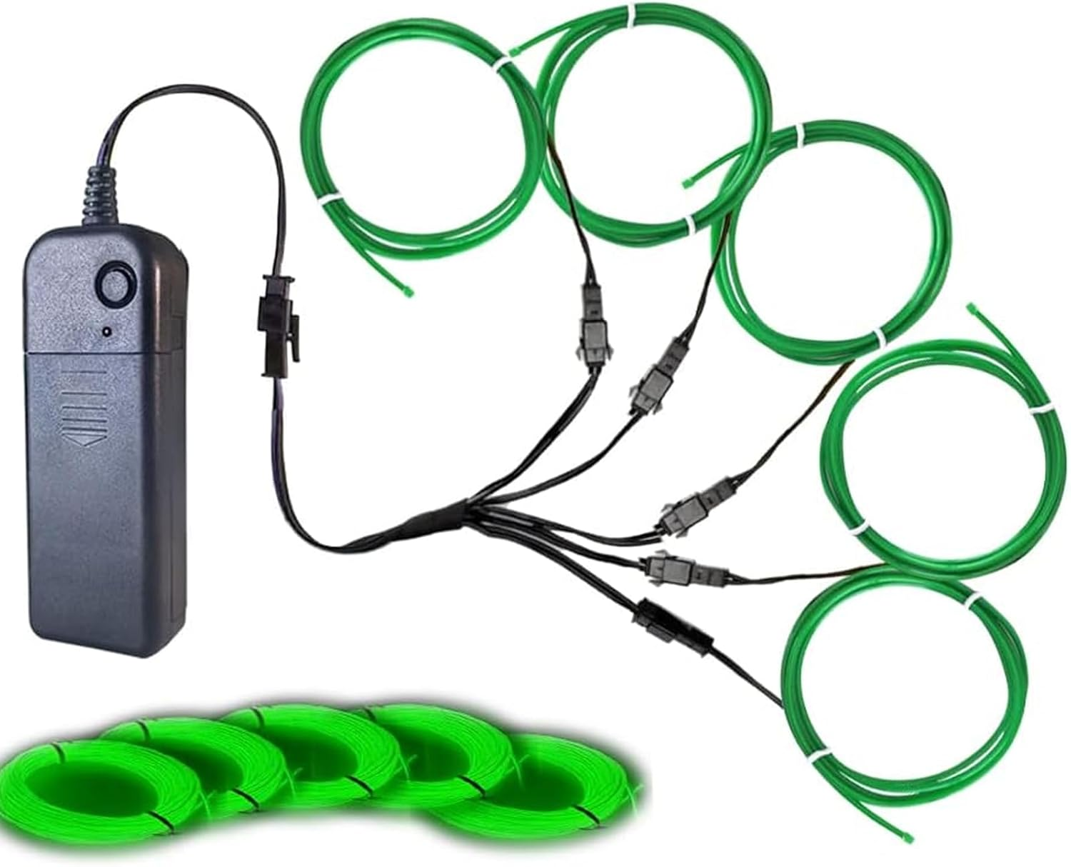 EL Wire Light, 16.4Ft/5M Portable Battery Pack Neon Lights Strip 360&deg; Cuttable Glowing Rope Lights for Parties, Halloween, DIY Decoration(Yellow)