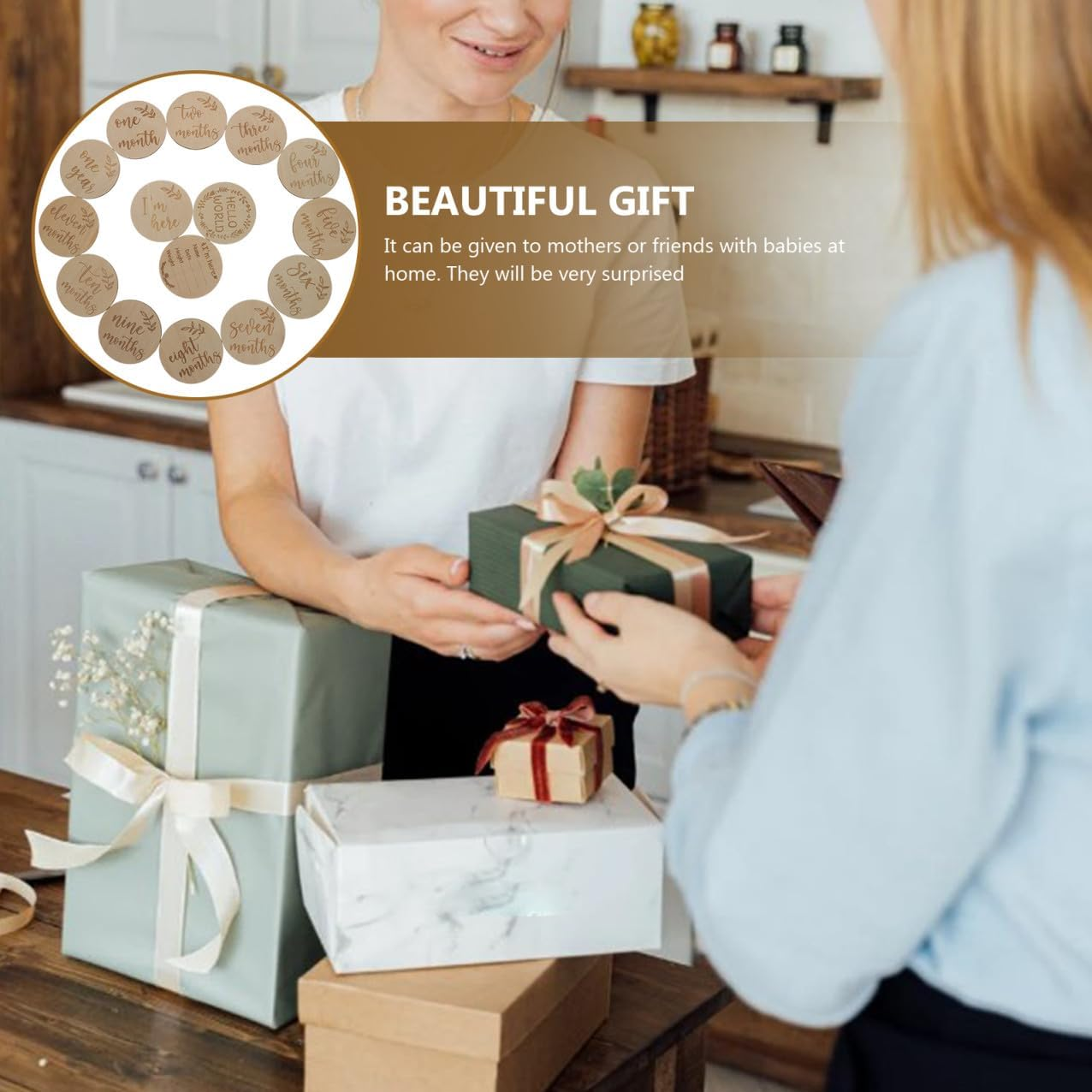 1 Set Growth Cards Natural Monthly Photo Props for Newborns Record Every Stage of Your First Year for Memorable Photography image number 5