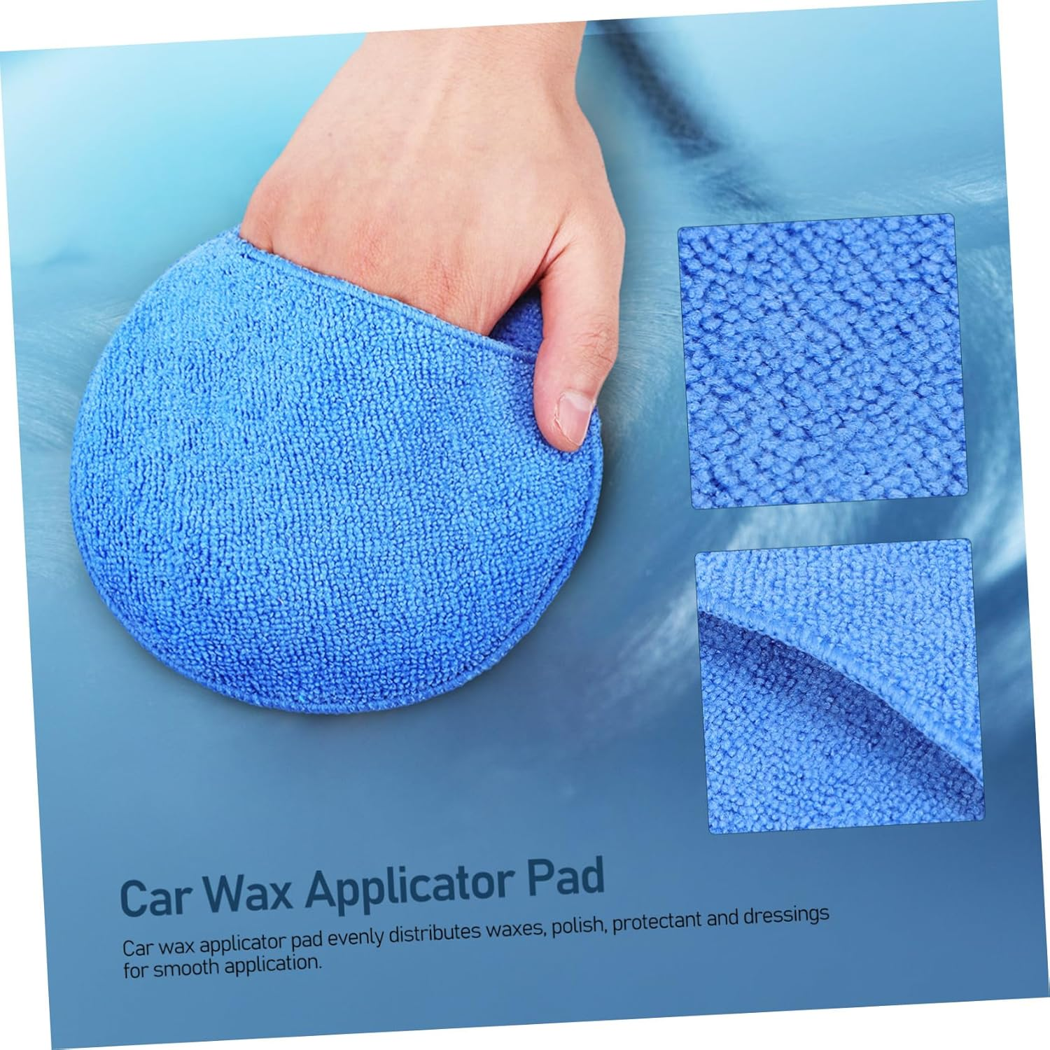 WOFASHPURET 4Pcs Chenille Car Washing Sponge with Wax Applicator Pads Soft Detailing Sponges for Vehicle Cleaning and Interior Care Multi-Purpose Auto Wash Kit for Home and Office Use image number 1
