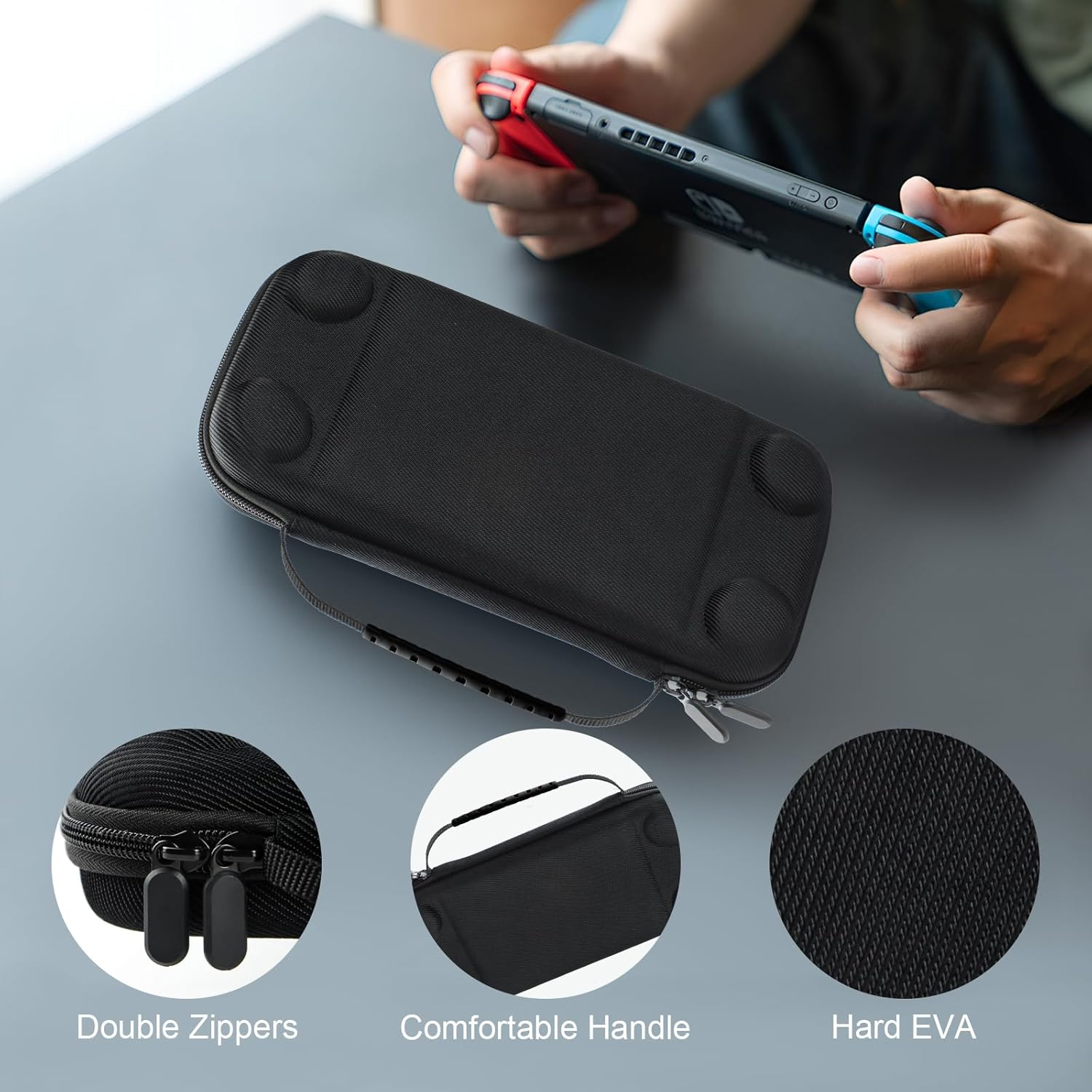 Turquvix Carrying Case for Nintendo Switch 2, Portable Hard Shell Pouch Carrying Travel Game Bag for Nintendo Switch 2 with 12 Game Cartridge (Case with Screen Protectors) image number 1