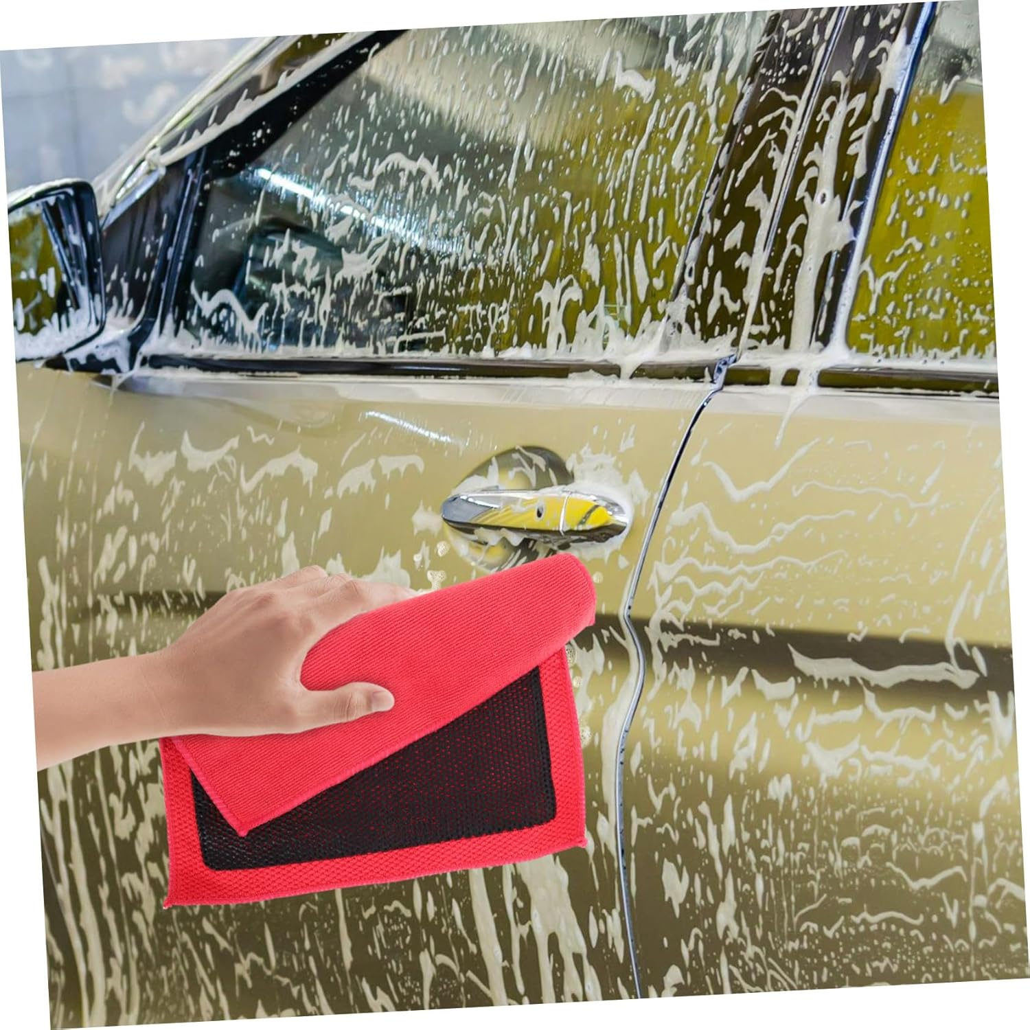 BRIGHTFUFU Car Wash Clay Towel Red Car Drying Towel Truck Cleaning Cloth Suv for Automotive Detailing and Household Cleaning image number 5
