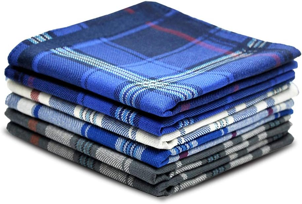Handkerchiefs Mens 100% Cotton Soft 6 Piece Gift Set by Zenssia