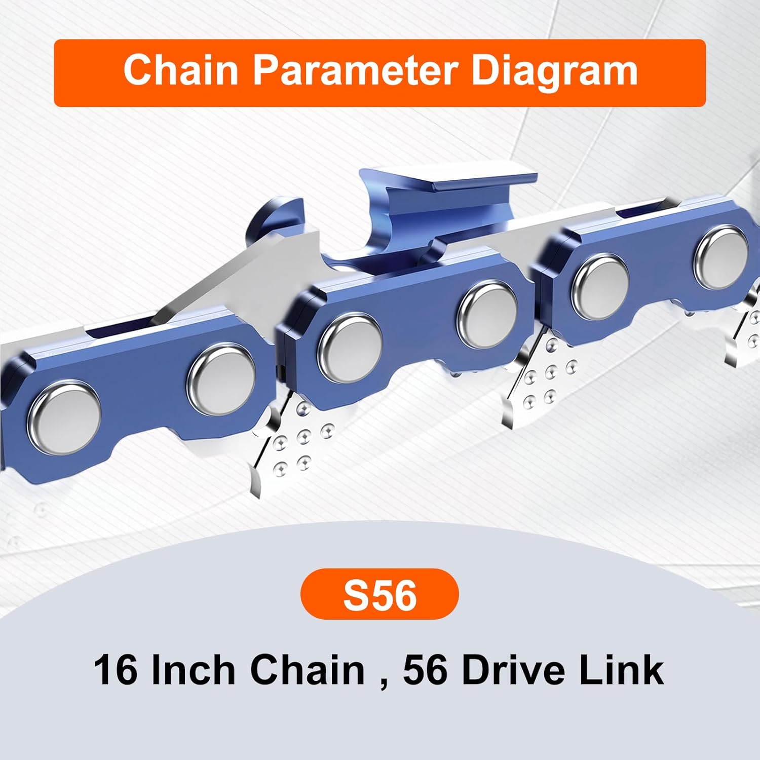 NEO-TEC 16 Inch Chainsaw Chain 3 Pack - S56 - .050" Gauge, 3/8" Low Profile Pitch, 56 Drive Links Compatible with Echo, Shindaiwa, Craftsman, Poulan, Ryobi, Greenworks and More