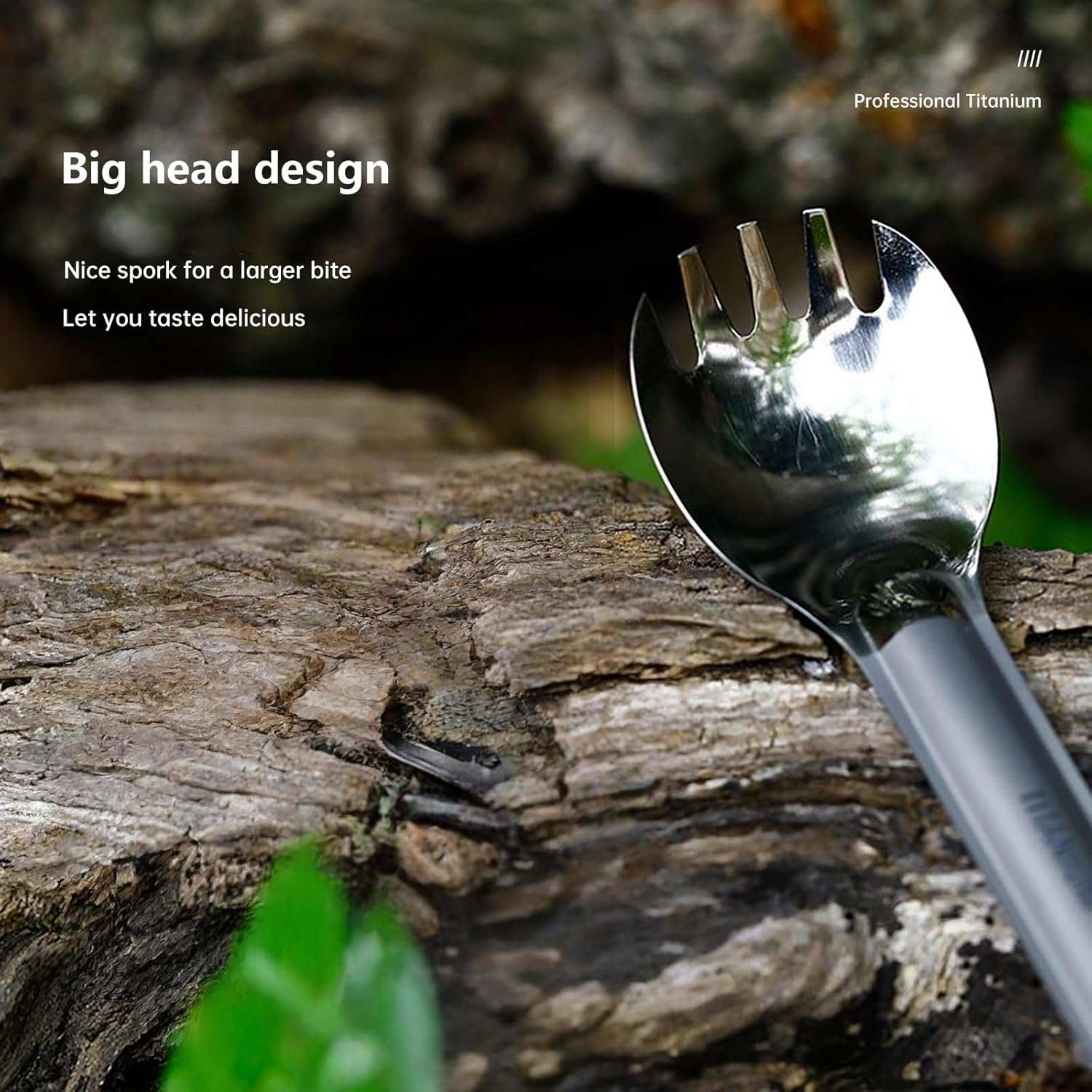 Titanium Spork, Long Handle 8.5 In, Ultralight 0.53 Oz, Compact for Camping and Hiking (Spork) image number 5