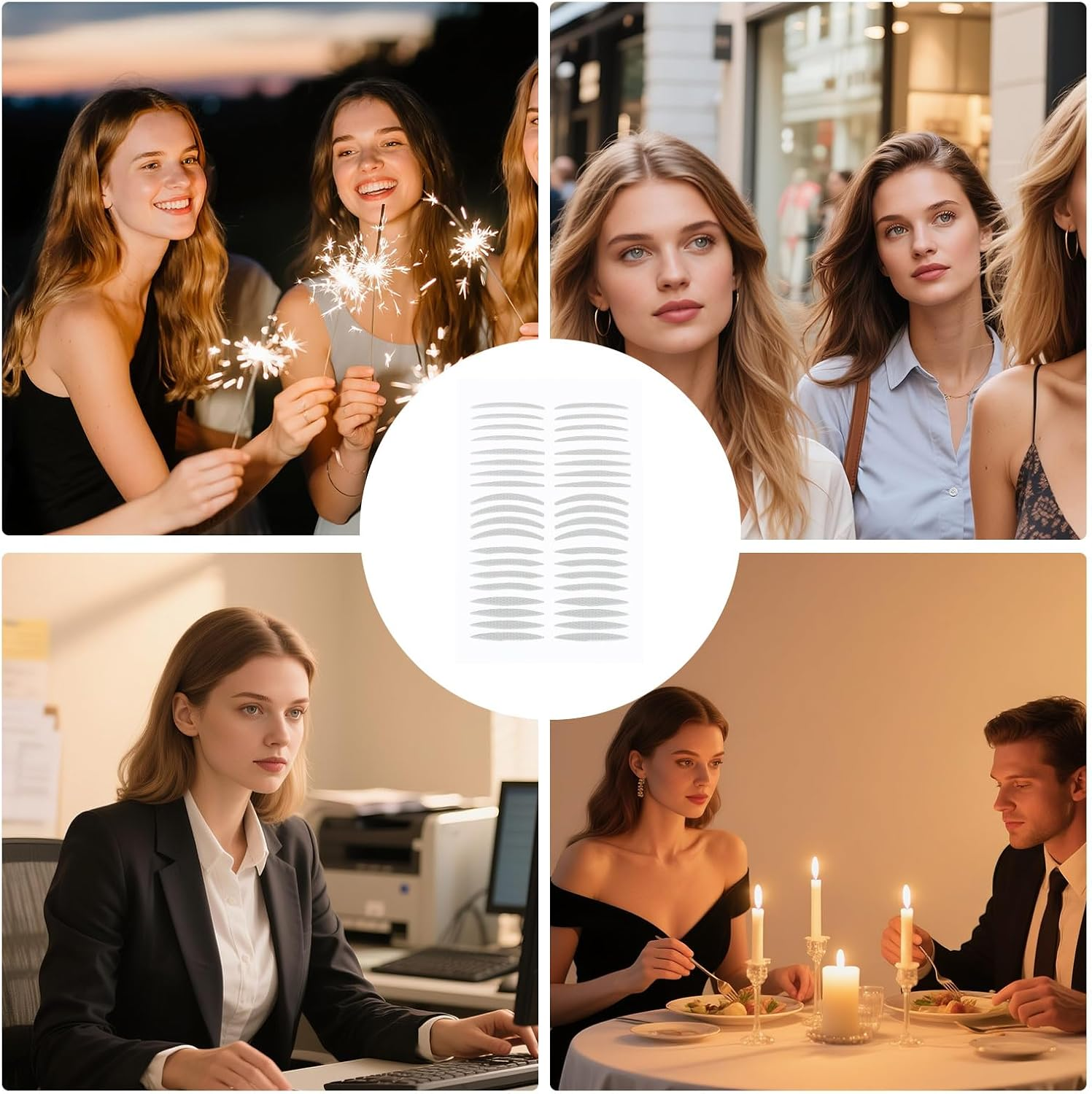 Lasuroa 400Pcs Invisible Eyelid Tape, 5 Style Long-Lasting Eye Lid Lifters with Fork & Tweezers Double Eye Lifting Tape for Instant Lift Hooded Droopy Uneven or Single Eyelids image number 2