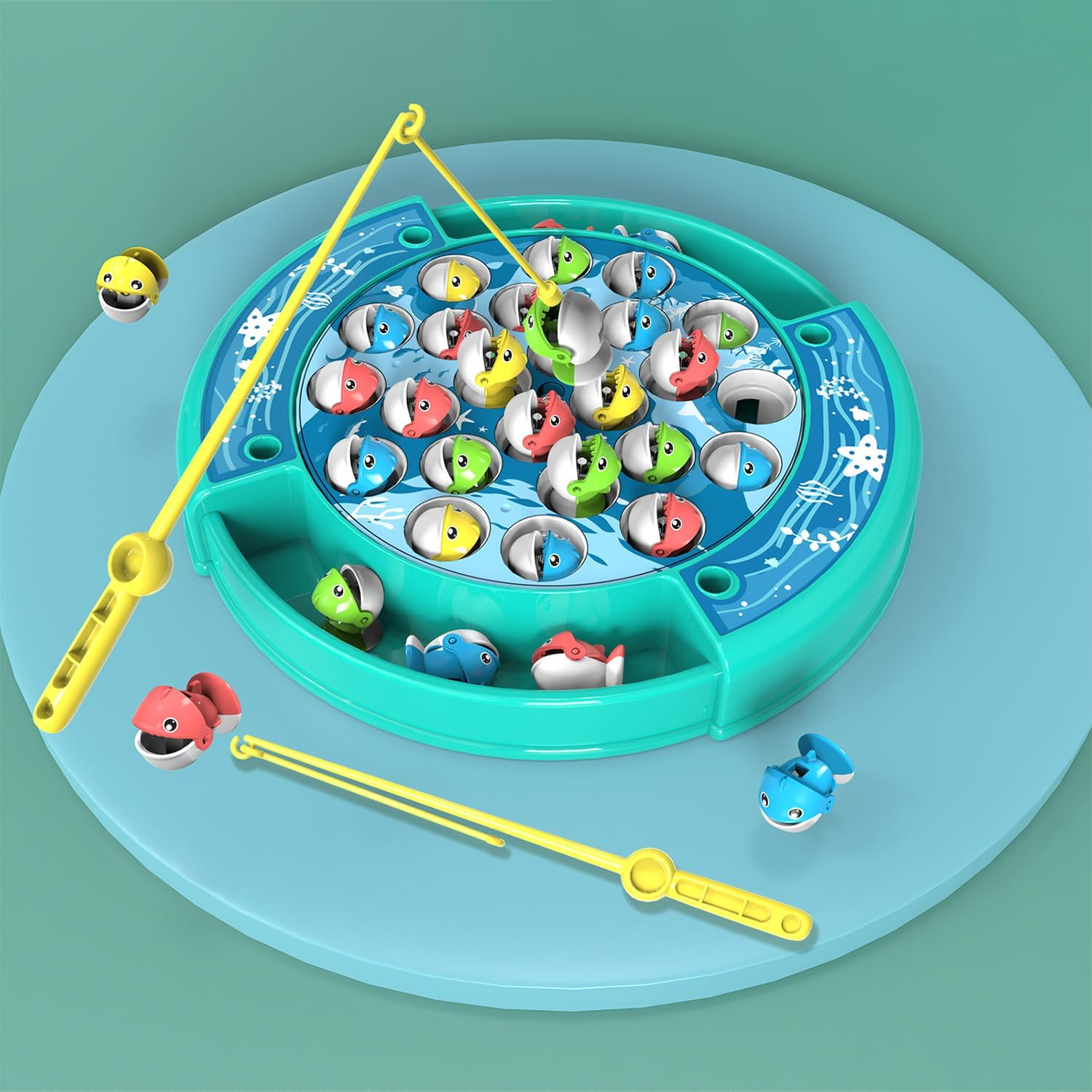 Fish Toy Kids Fish Game, Magnetic and Hook Fishing Game for Kids (Pink) image number 3