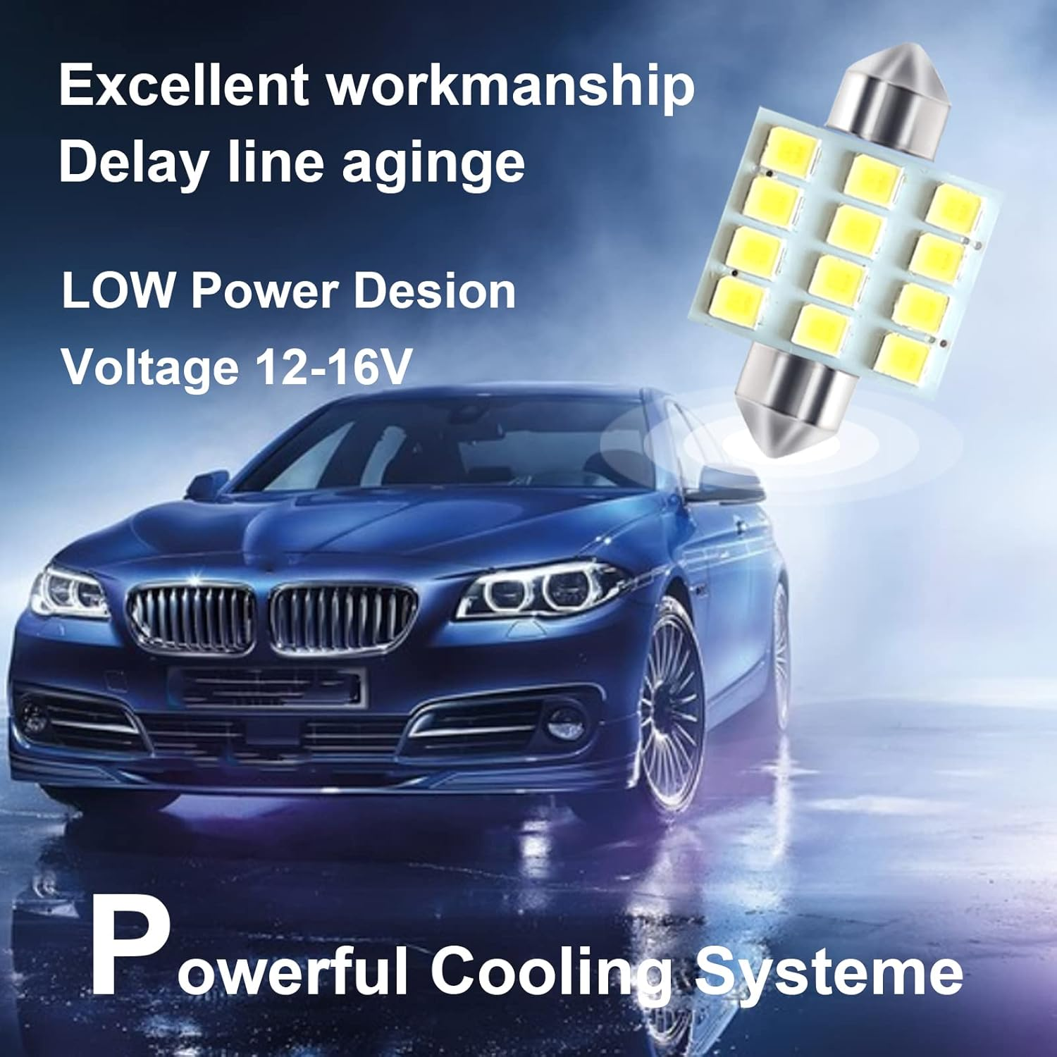 Stymart 24 PCS Interior Car Lights, Dome Light Car Bulb Kit Set T10 31Mm 41Mm LED Interior Replacement Bulbs for Car Interior Lights Dome Lights Plate Lights Map Lights Door Lights License image number 5