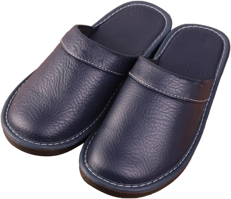 Leather Slippers for Men Indoor Outdoor，Pantoufles Mules En Cuir Pour Homme，Couple'S Home Indoor Breathable Non-Slip Slippers