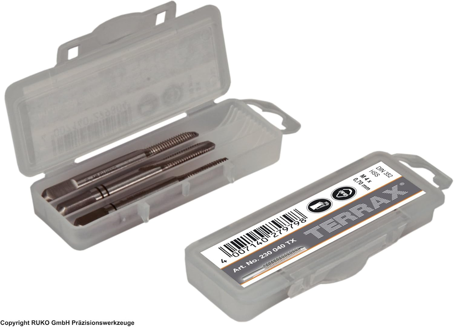 Ruko DIN352 Terrax HSS Hand Taps Set, M4 X 0.7 Mm Size image number 6