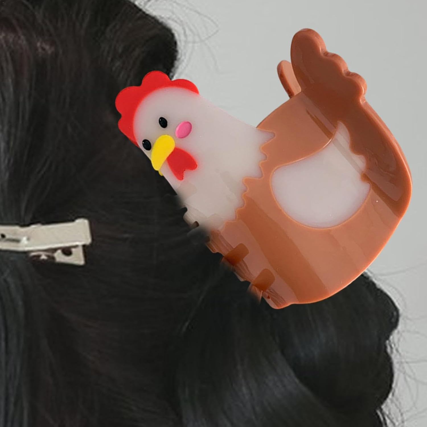 Hen Hair Claw Clips - Cute Animal Hair Clip - Animal Barrettes for Girls, Big Claw Barrettes Fashion Clamp for Women image number 5