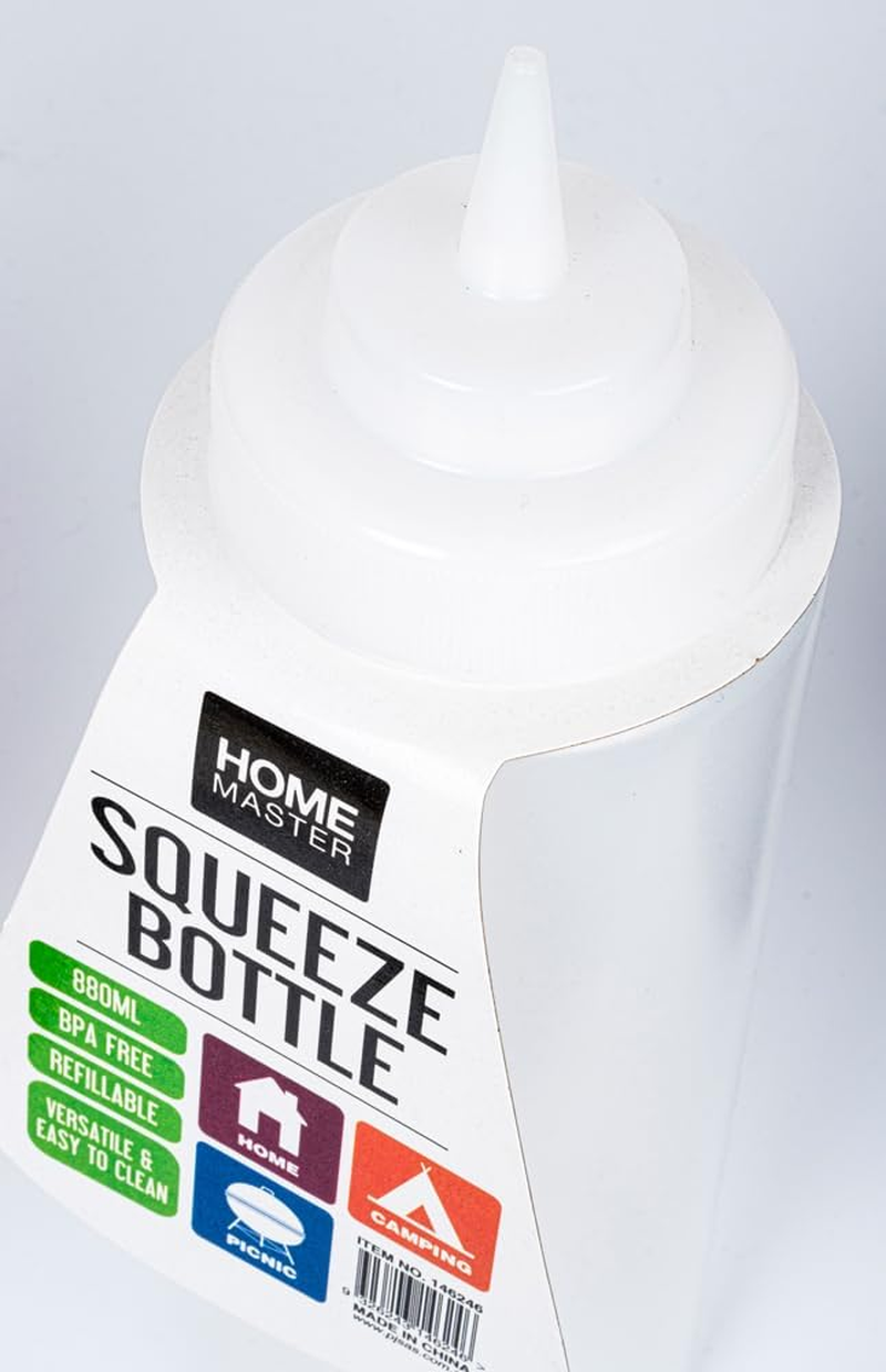 Home Master 2 Pack Squeeze Bottle 880Ml Sauce Clear Refillable Screw Top image number 2