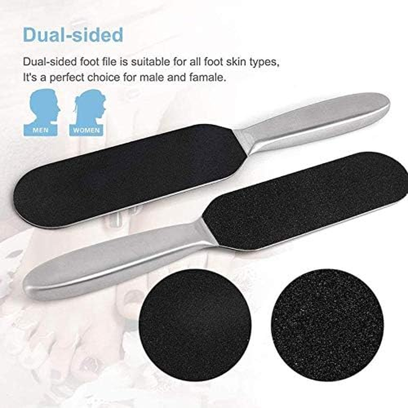 Store2508 Pedicure Foot File and Callus Remover for Hard Skin Stainless Steel Foot Rasp File with Ten Refill Grits Replacement Pads Easy Feet Scrubber for Bath Pedicure Salon image number 5