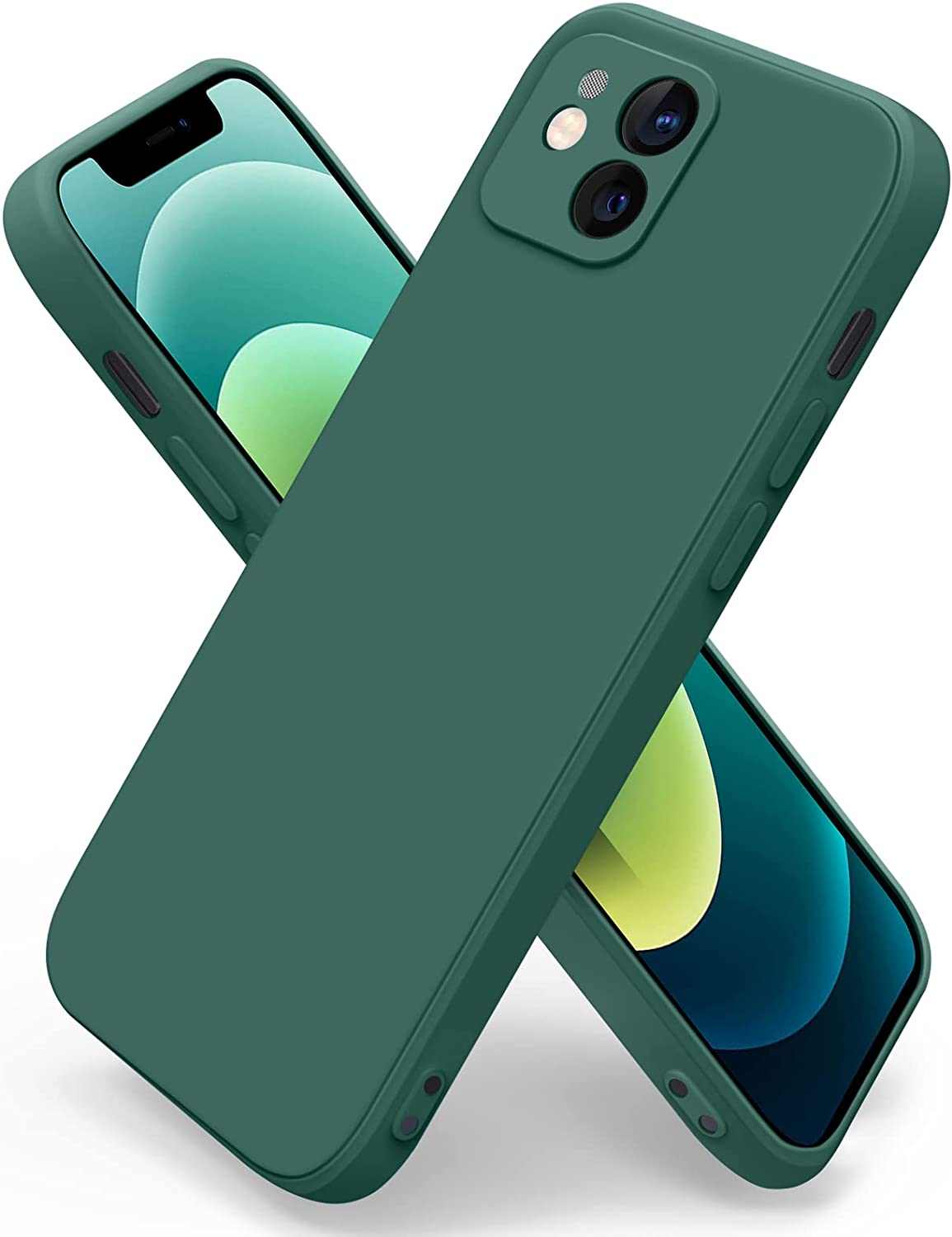 Meliya Case for Iphone 12 Case, Slim Stylish Silicone Full-Body Protective Shockproof Bumper Cover for Iphone 12 6.1 Inch (2020) Phone Case (Dark Green)