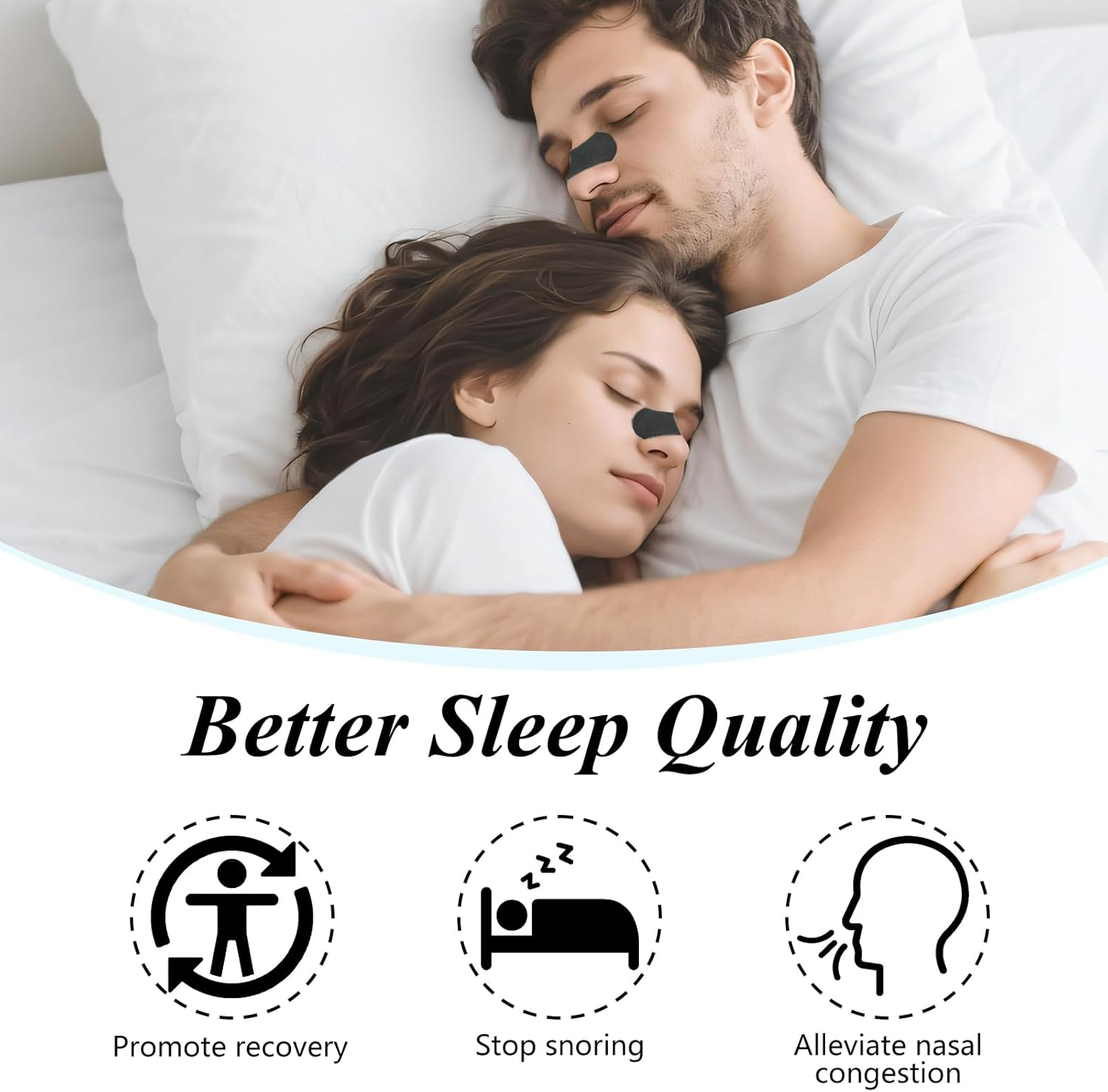 Ozessence 30 Pcs Nasal Strips, Nose Strips for Sleeping, Relieve Nasal Congestion and Mouth Breathing, Helps Improve Nasal Congestion Snoring and Breathing Adjustment after Exercise image number 6