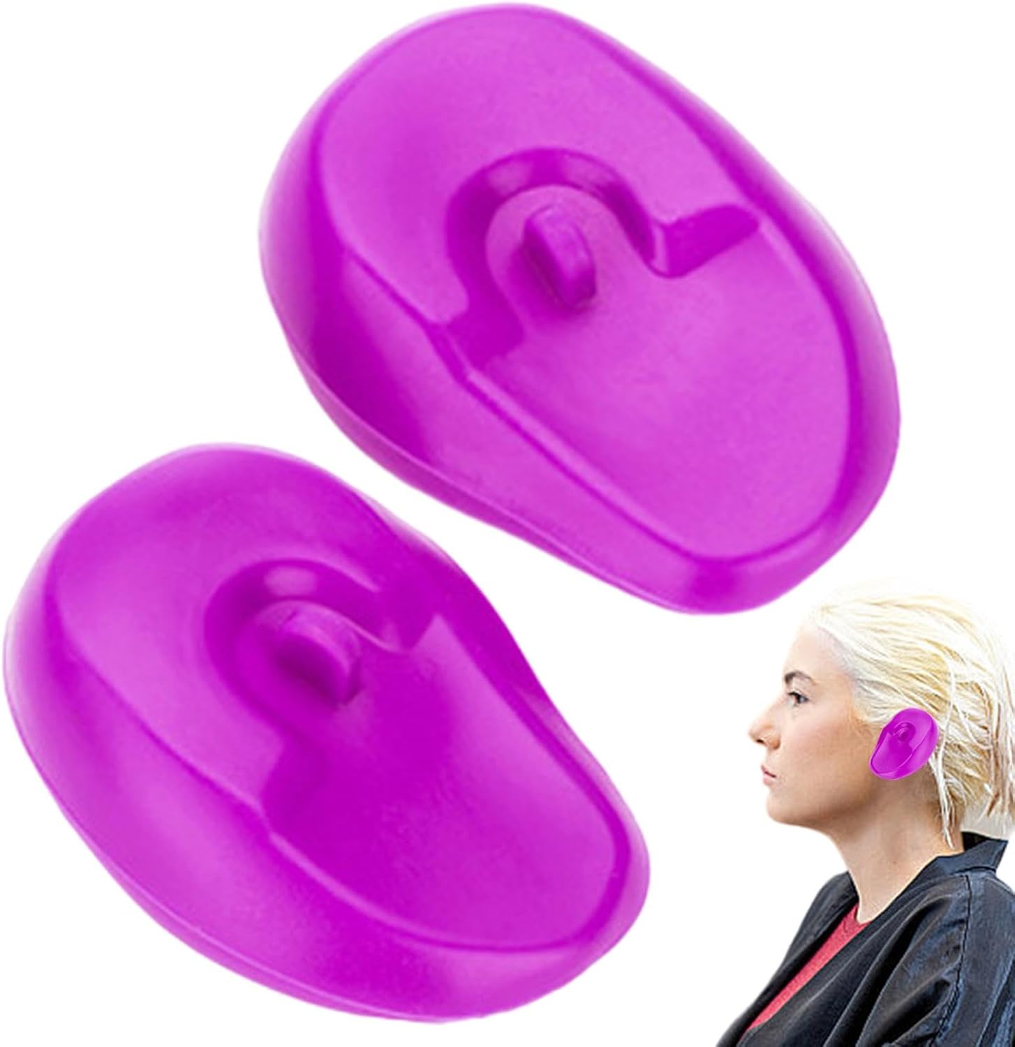 Wezalget Ear Covers for Hair Dye - Ear Shield Protective Cover | Reusable Ear Protectors, Silicone Hair Perm Shield, Waterproof Hair Dye Earmuffs, Hair Styling Tools