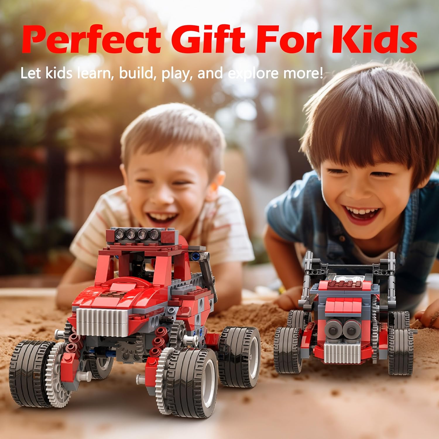STEM Toys for Boys Age 6-12, 8-In-1 Electric Motor Monster Truck Car Building Kit, Educational Craft Building Toys, Christmas Birthday Gifts for Boys Girls 6 7 8 9 10 11 12 Year Old (240PCS) image number 1