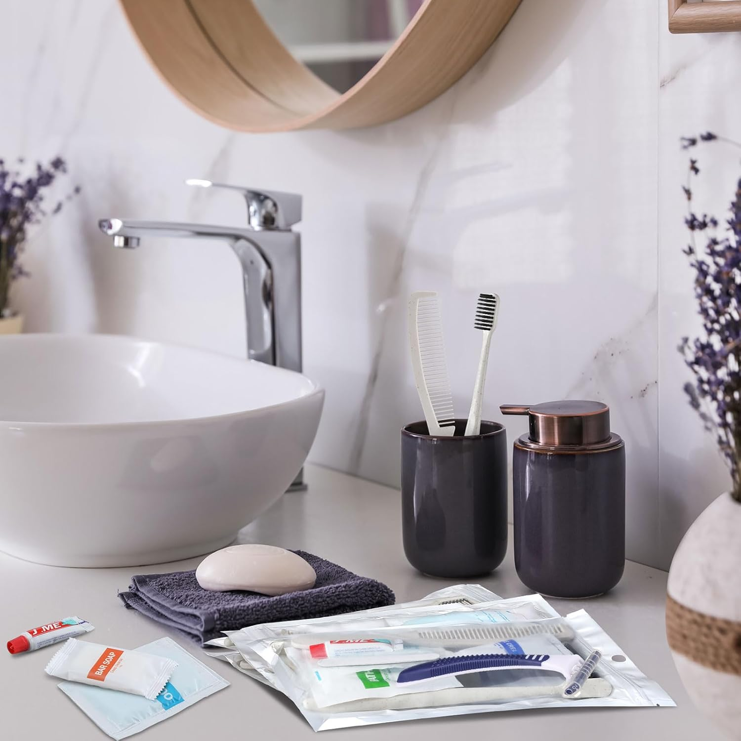 Suclain 96 Pack of Bulk Hygiene Supplies Travel Size Toiletries Bulk for Homeless Dental Hygiene Kit Homeless Care Package Supplies Bulk for Kids Adults Homeless Travel and Charity image number 3