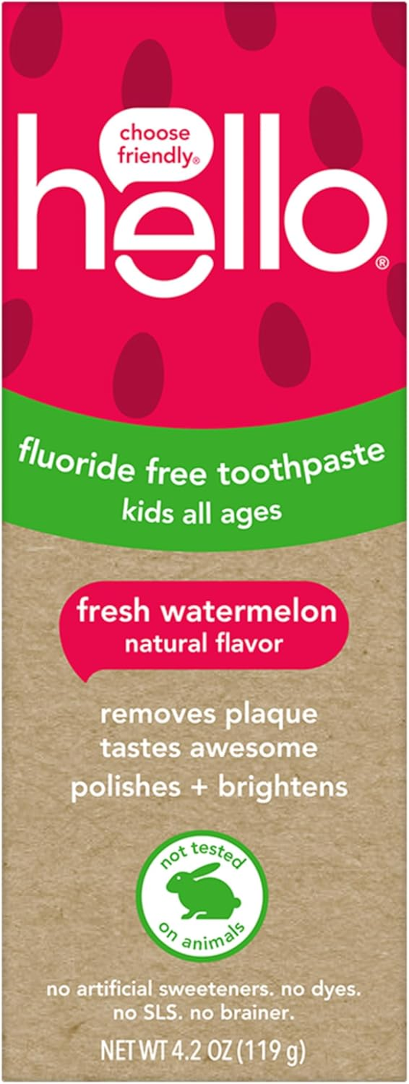 Hello Products - Kids Fluoride Free Toothpaste Natural Watermelon - 4.2 Oz. image number 5