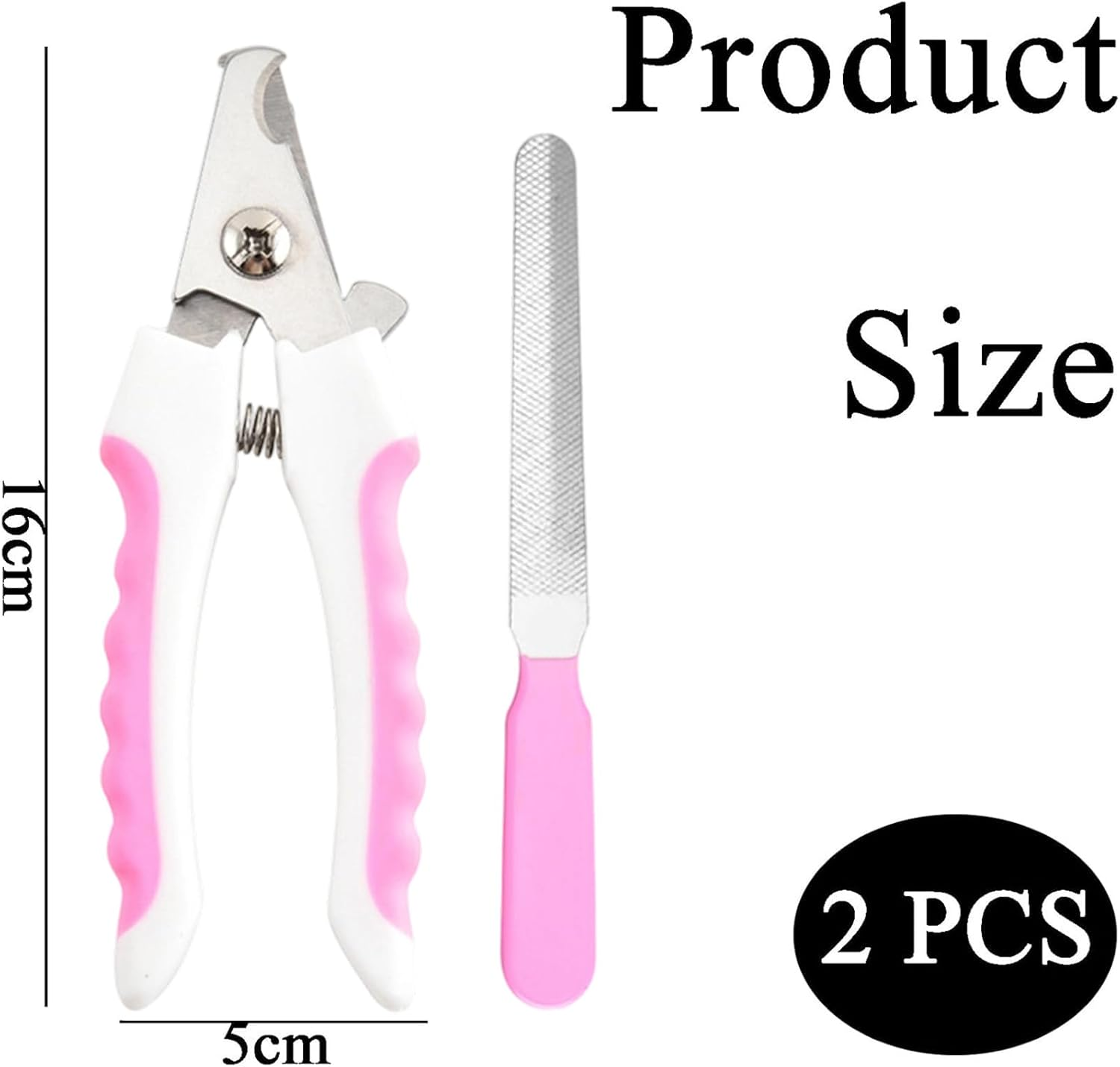 Dog Nail Clippers and Trimmer with Nail File, Professional Pet Grooming Tool for Small to Large Dogs and Cats, Pink and White Design image number 4