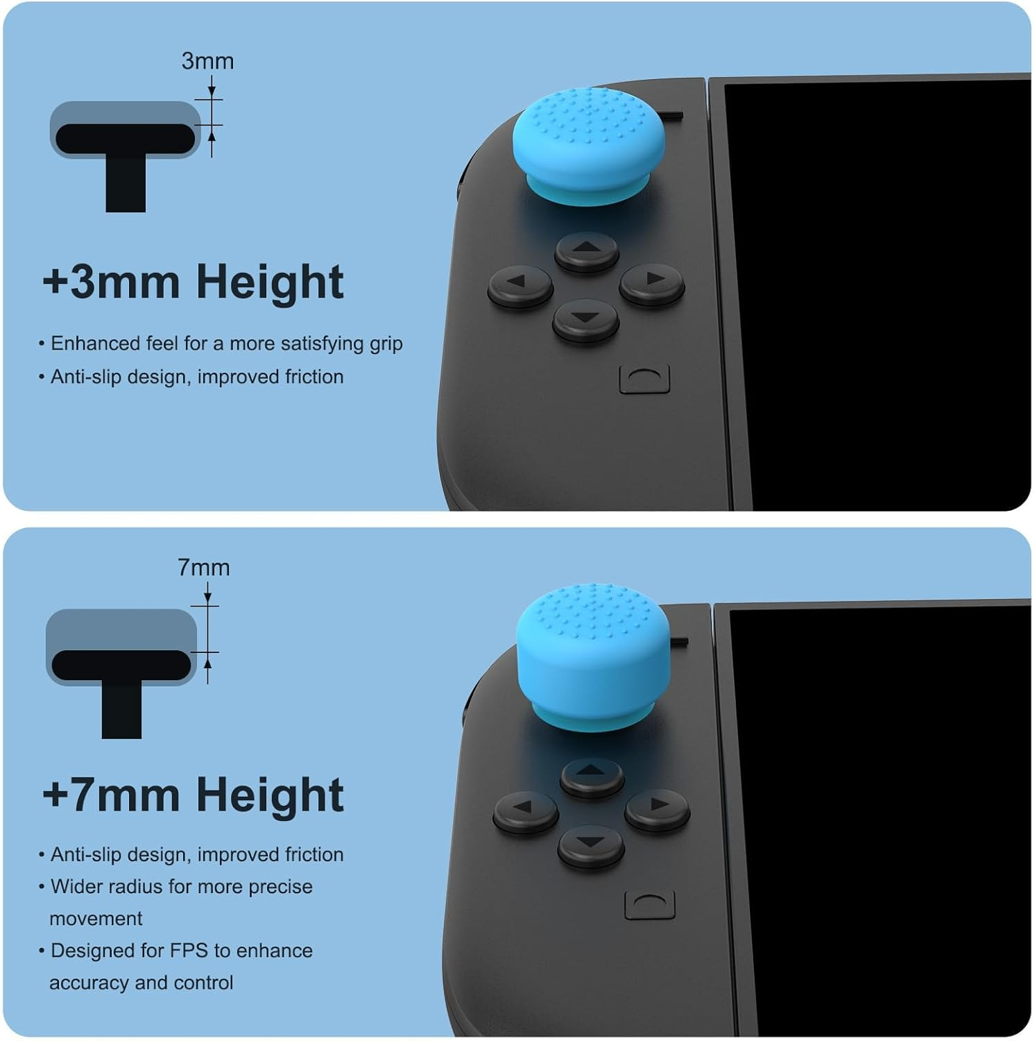 8 Pack Thumb Grips Compatible with Nintendo Switch 2 (2025),Thumb Grip Caps for Switch 2, Enhanced Gaming Grip Set, Joycon Grip Button Stick Cover, Improve Control and Guard Joystick Wear image number 3