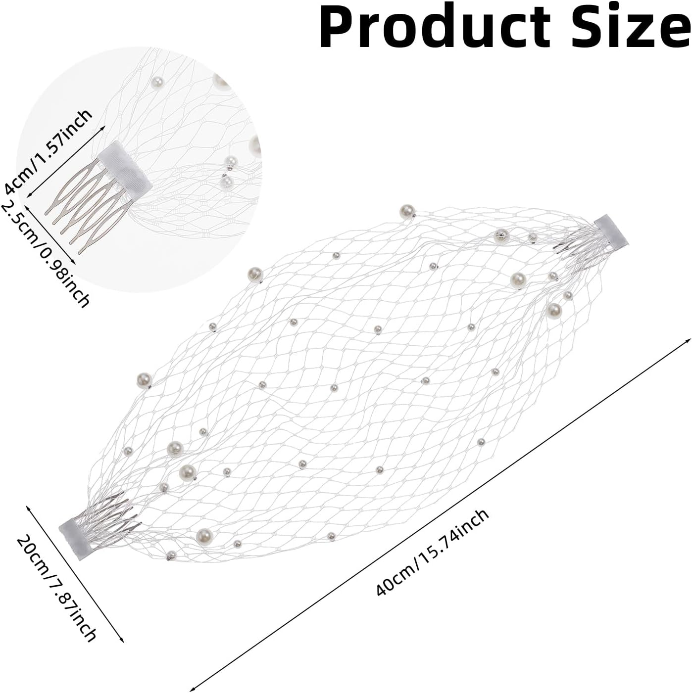 NICENEEDED 1920S Flapper Fascinator Net Veil White Bird Cage Face Veil Fascinator Veil for Bridal Weddings Tea Party for Women image number 1