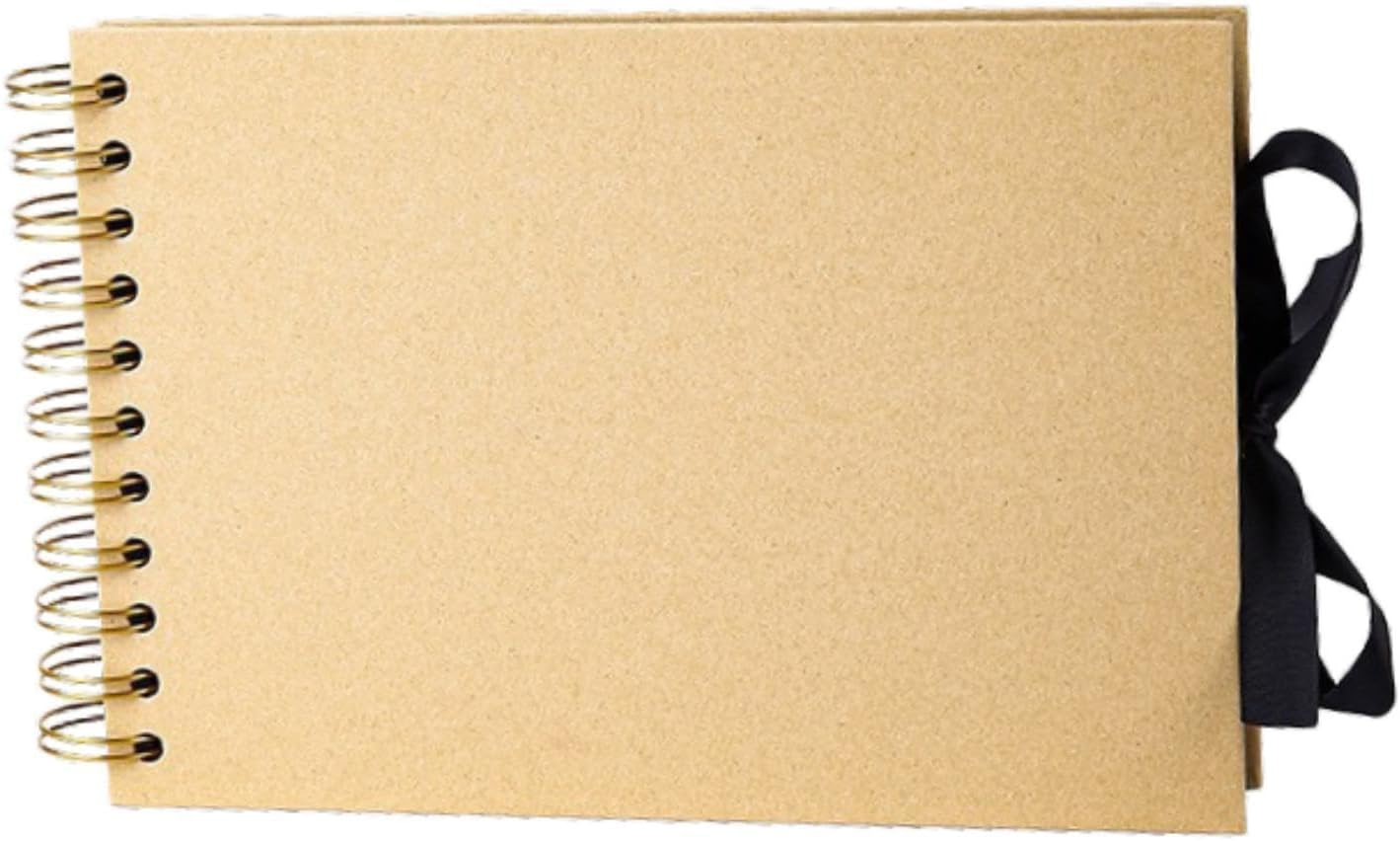 Scrapbook Album Scrapbook Photo Album Wedding Guest Book Memory Book Photo Book Paper Bowknot Decorative DIY Suitable for Birthday Adventure, Black