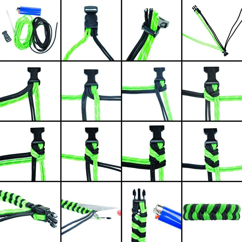 Zesty 550Lb Survival Paracord Random Combo Crafting Kit by West Coast Paracord - 10 Colors of 500Lb Cord and 10 Buckles - Type III Paracord - Make 10 Paracord Bracelets - Great Gift (Zesty, 50 Feet) image number 3